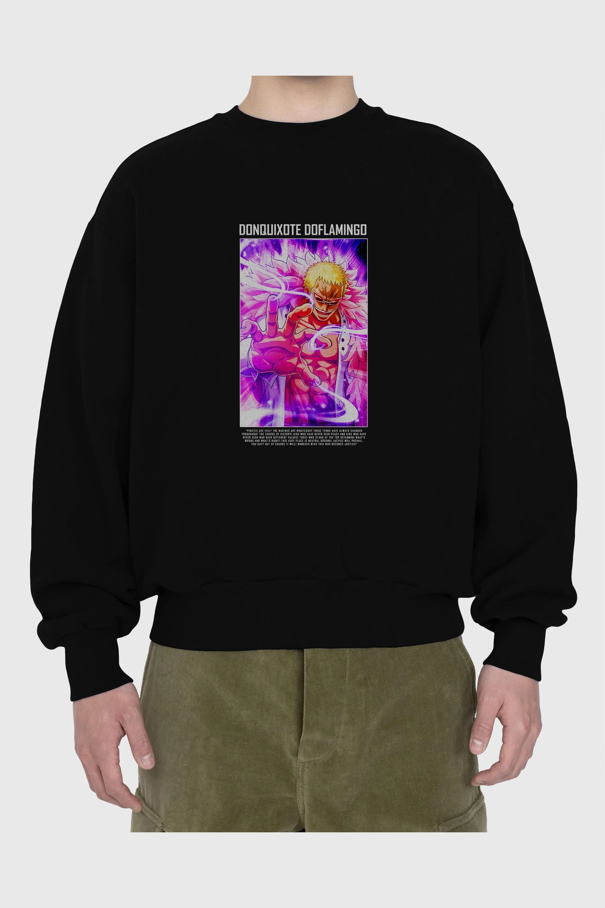Doflamingo Ön Baskılı Anime Oversize Sweatshirt Erkek Kadın Unisex
