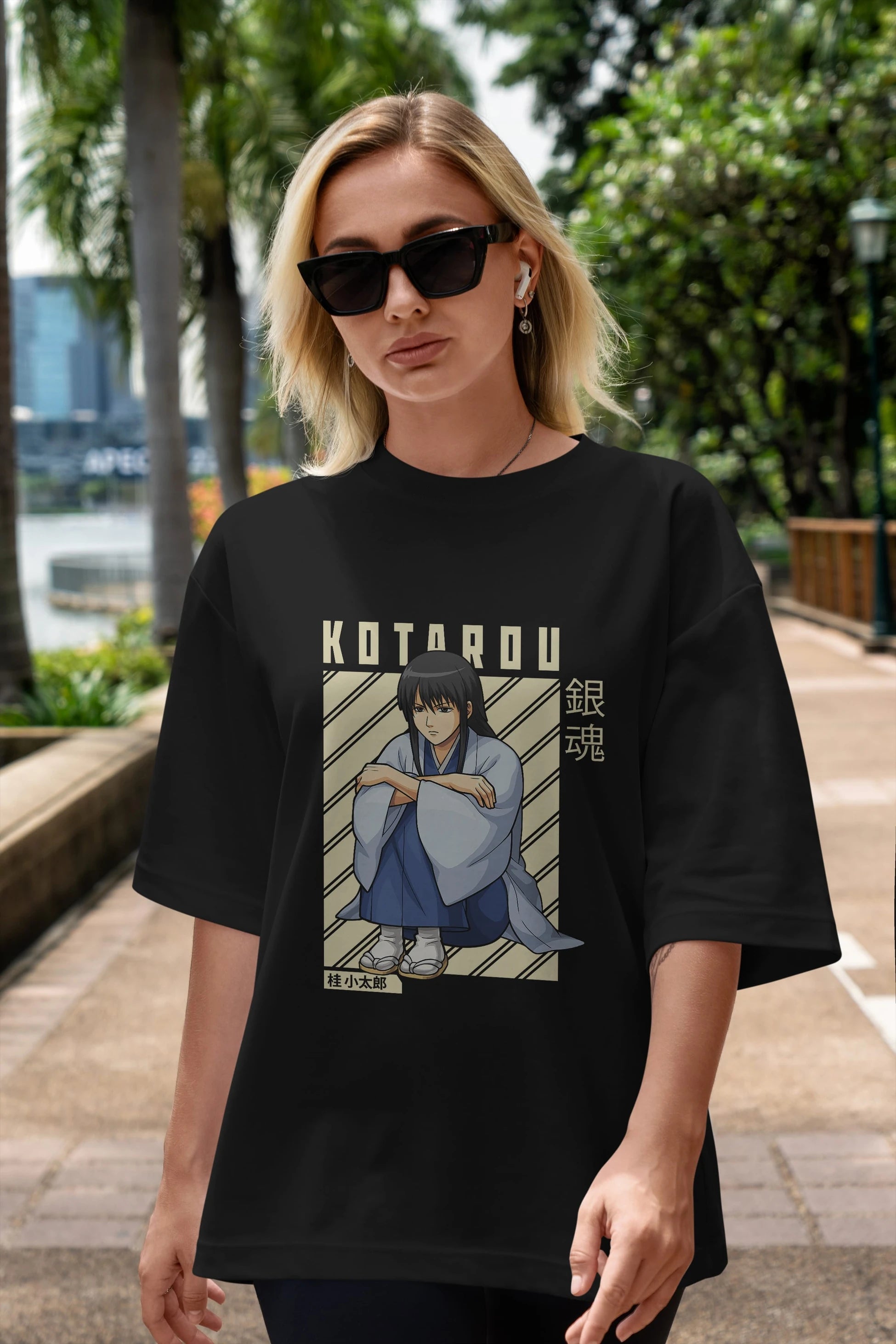 Kotarou Katsura GINTAMA Anime Ön Baskılı Oversize t-shirt %100 pamuk Erkek Kadın Unisex