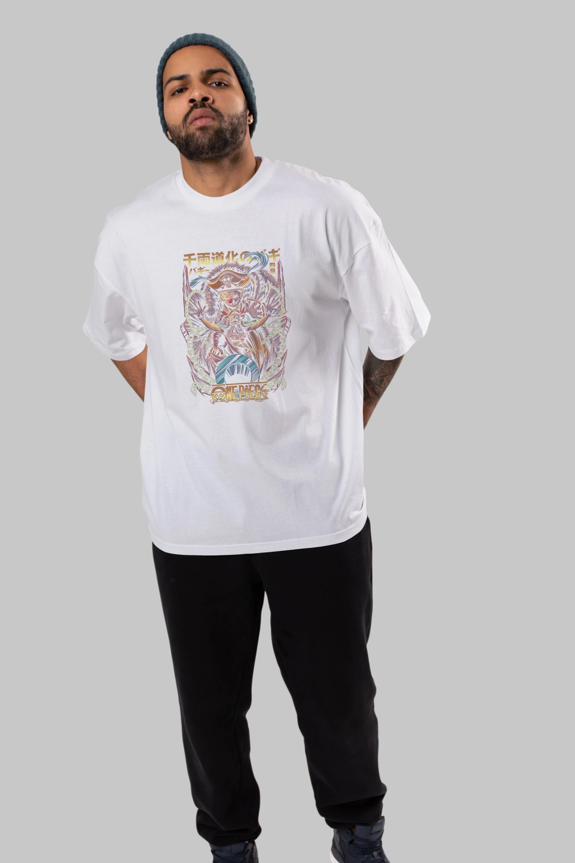 ONE PIECE (5) Anime Ön Baskılı Oversize t-shirt %100 pamuk Erkek Kadın Unisex