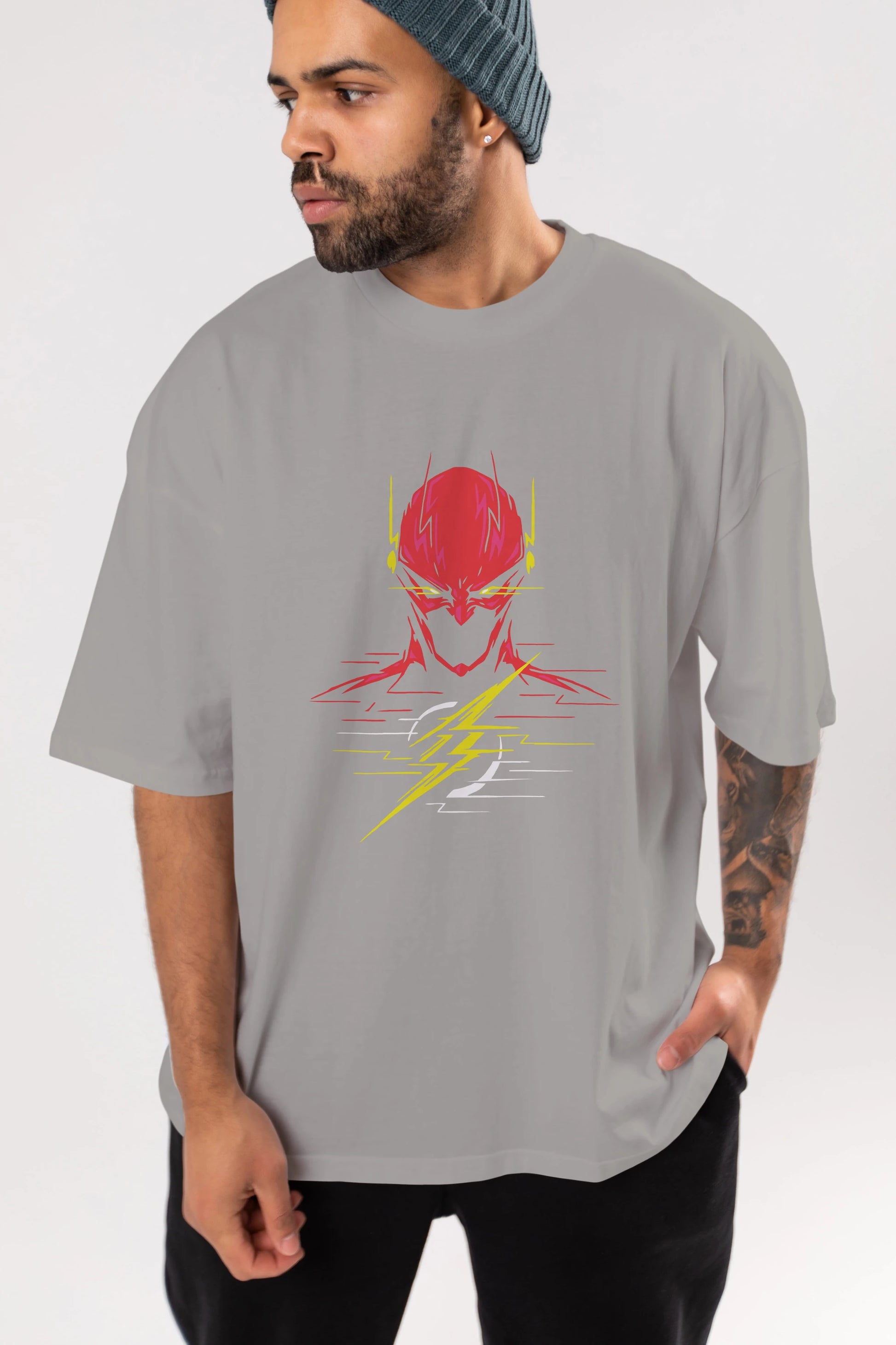 Flash Avengers (2) Ön Baskılı Oversize t-shirt Erkek Kadın Unisex %100 Pamuk Bisiklet Yaka tişort