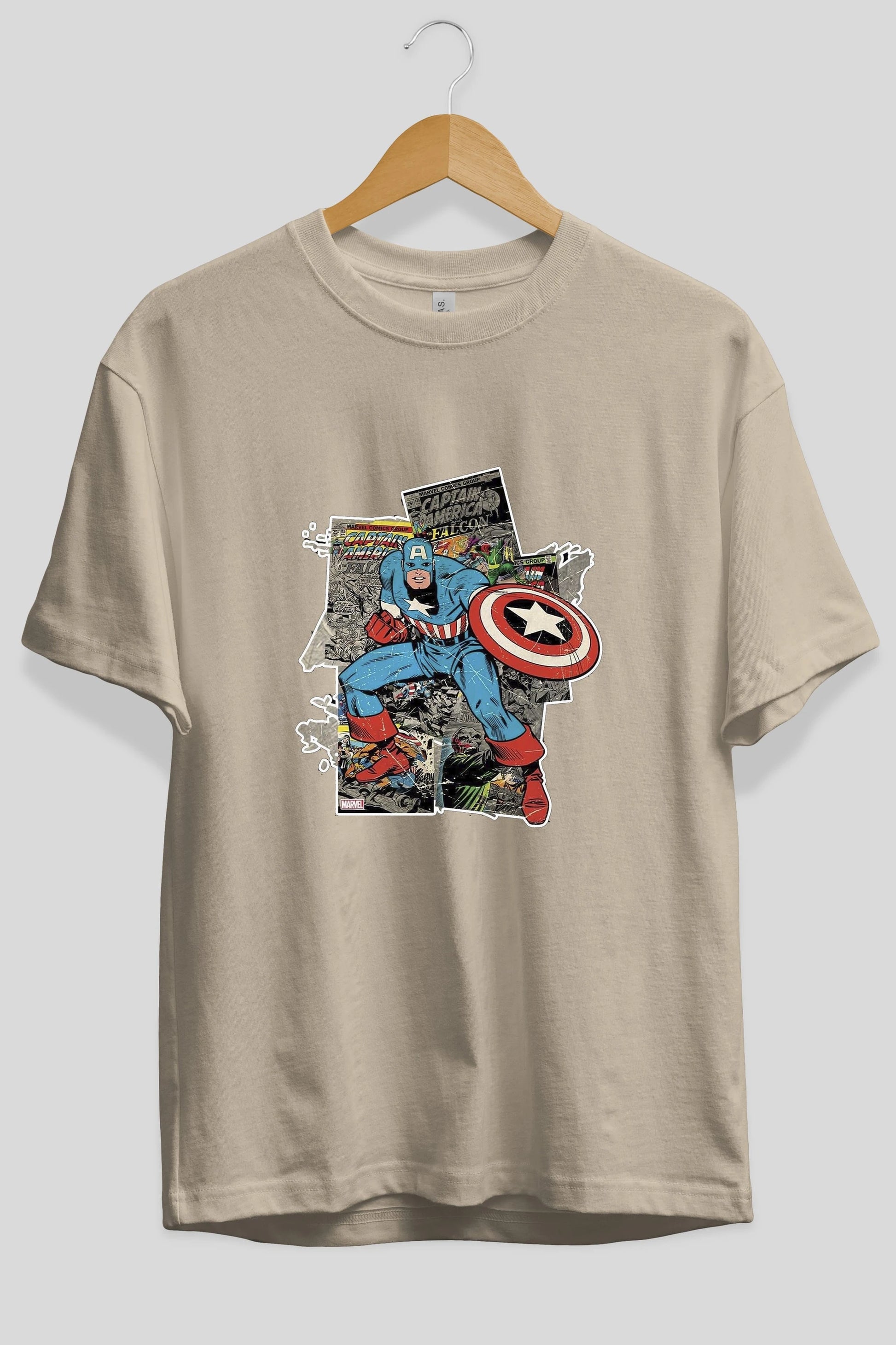 Captain America (2) Ön Baskılı Oversize t-shirt Erkek Kadın Unisex %100 Pamuk Bisiklet Yaka tişort