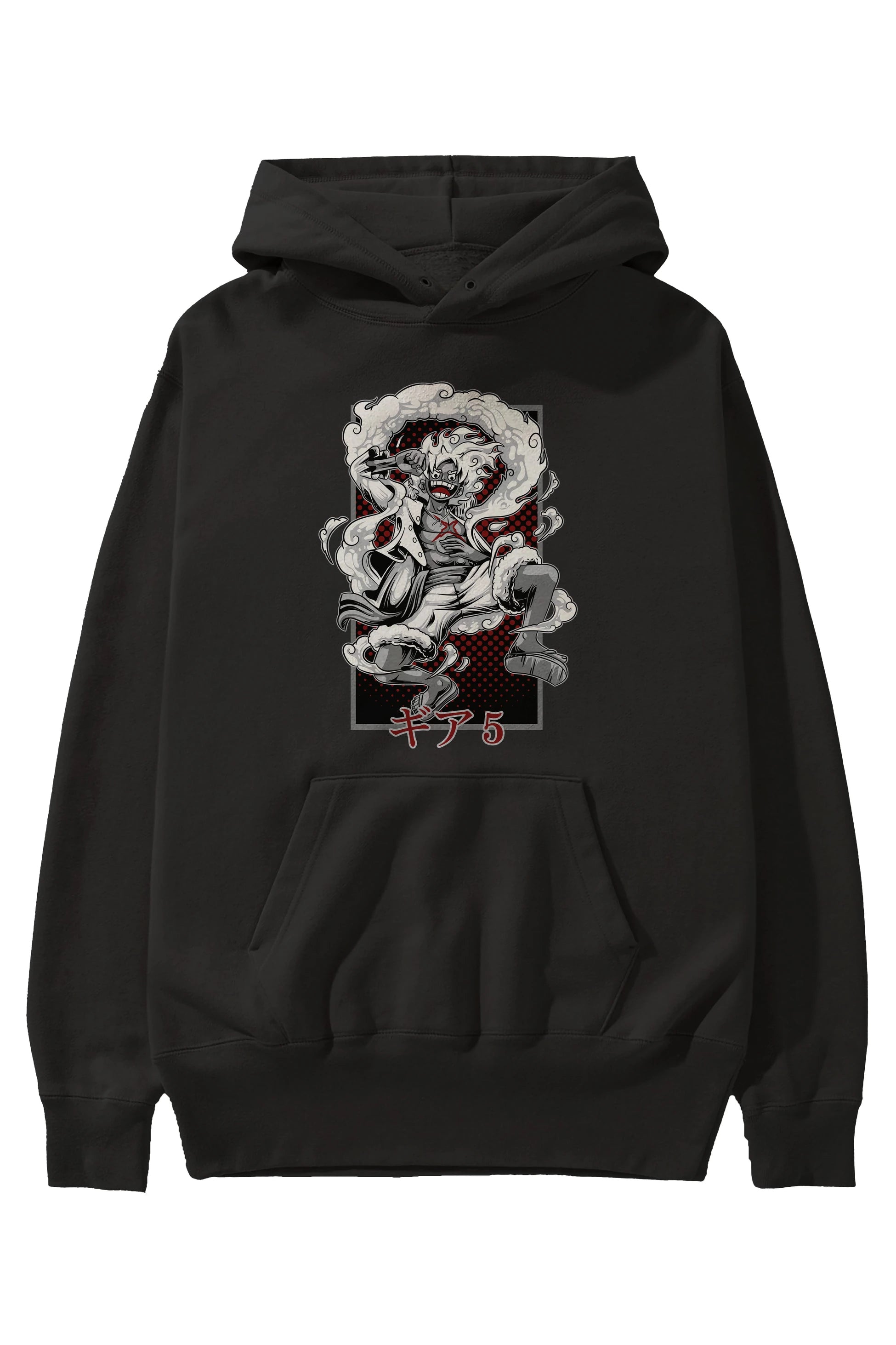 LUFFY GEAR 5 Anime Ön Baskılı Hoodie Oversize Kapüşonlu Sweatshirt Erkek Kadın Unisex