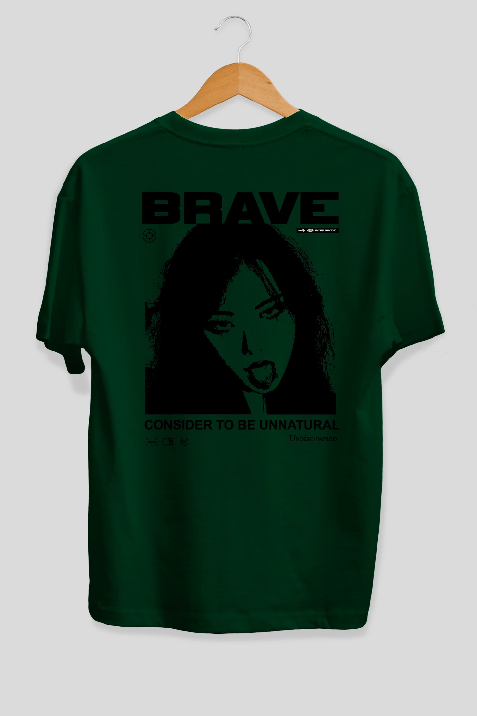 Brave Arka Baskılı Oversize t-shirt Erkek Kadın Unisex