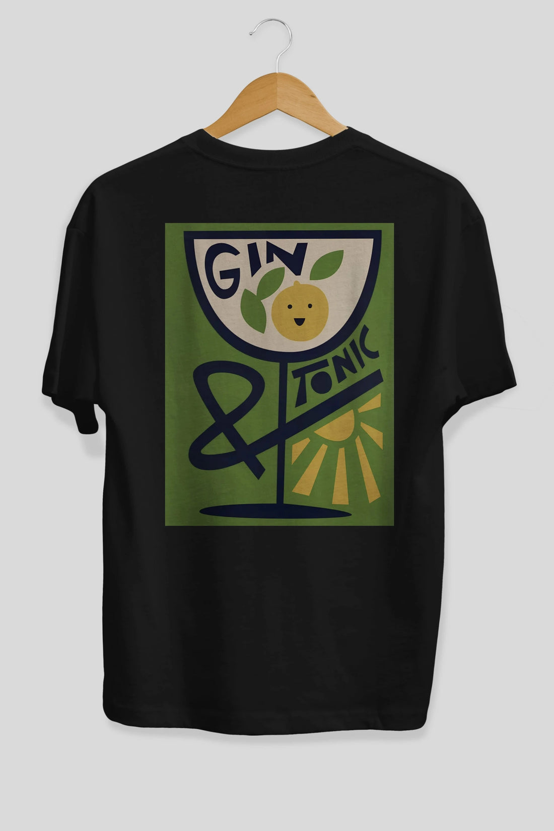 Gin Tonic 3 Arka Baskılı Oversize t-shirt Erkek Kadın Unisex %100 Pamuk Bisiklet Yaka tişort