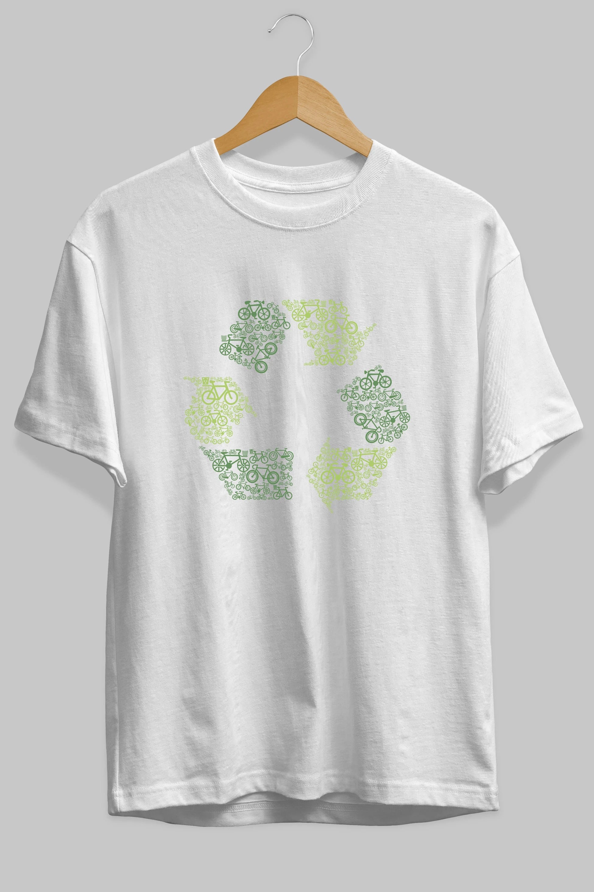 Recycling Ön Baskılı Oversize t-shirt %100 pamuk Erkek Kadın Unisex