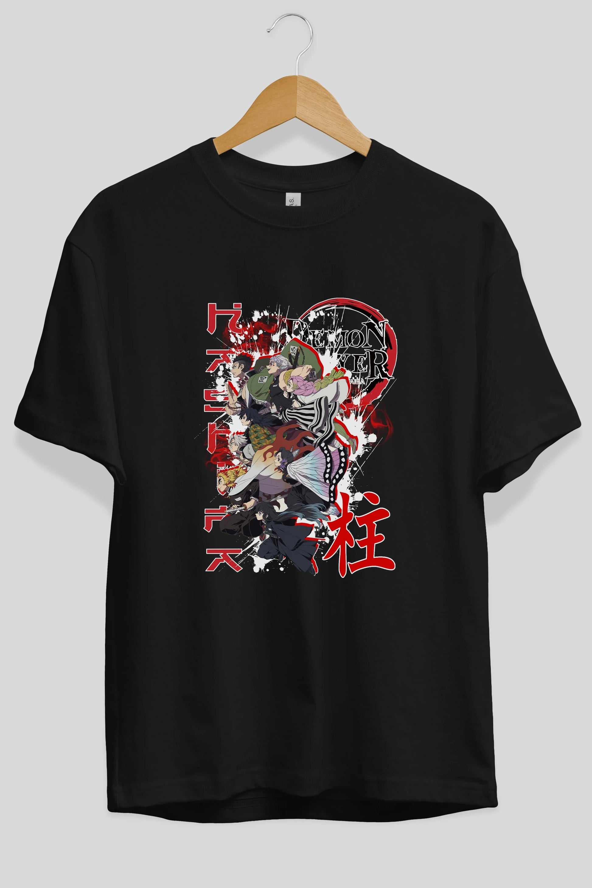 DEMON SLAYER SLAYERS Anime Ön Baskılı Oversize t-shirt %100 pamuk Erkek Kadın Unisex