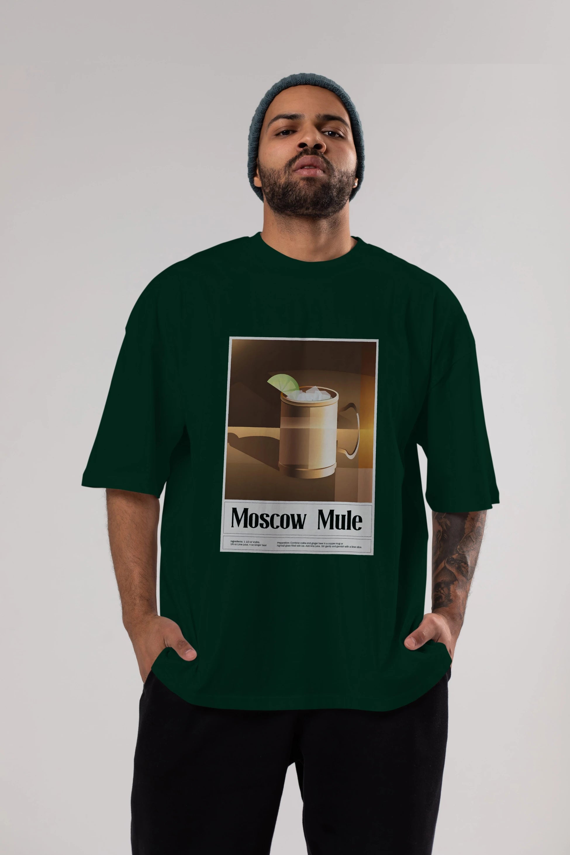 Moscow Mule 3 Ön Baskılı Oversize t-shirt Erkek Kadın Unisex %100 Pamuk Bisiklet Yaka tişort
