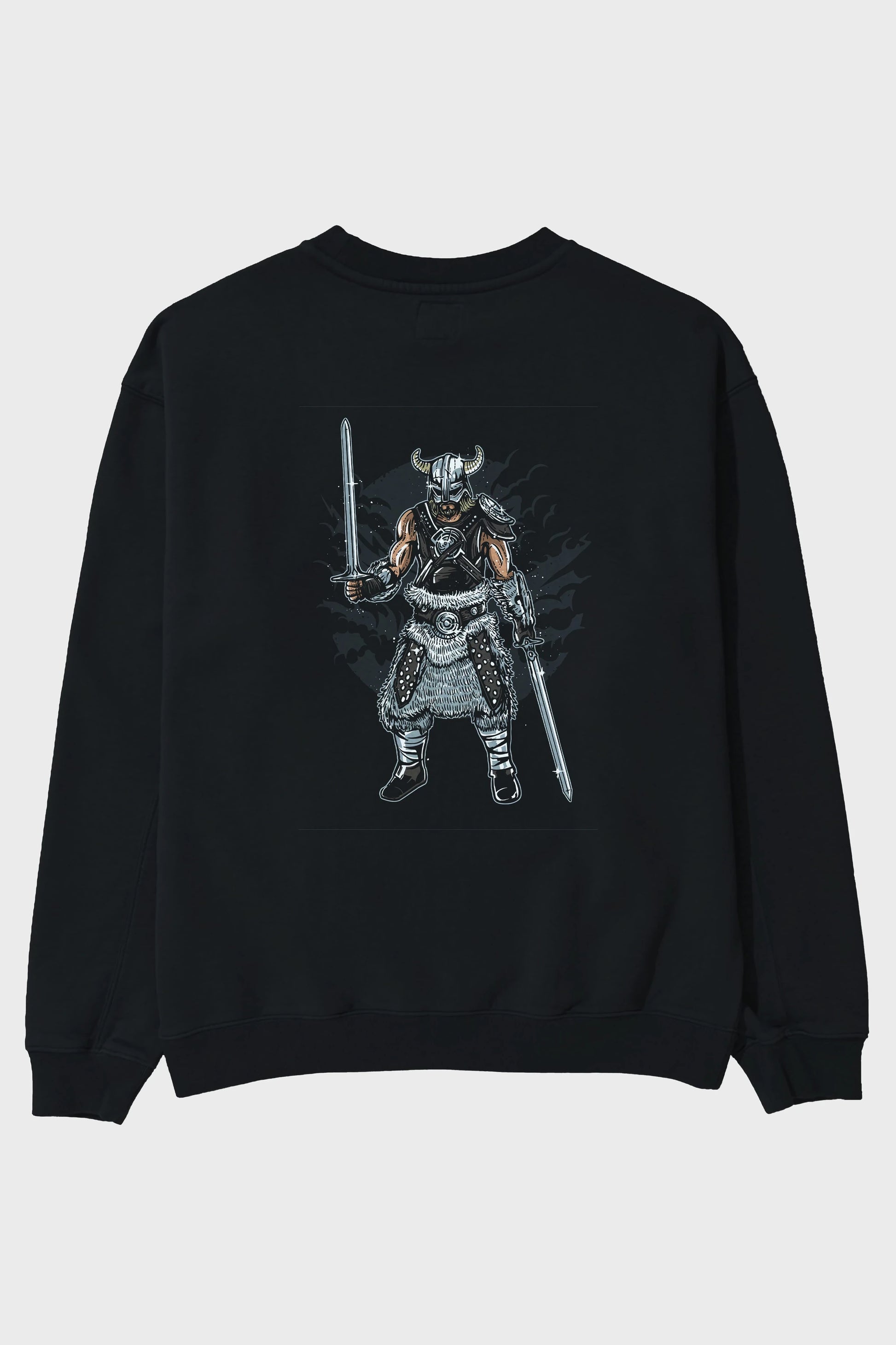 Dark Viking Arka Baskılı Oversize Sweatshirt Erkek Kadın Unisex