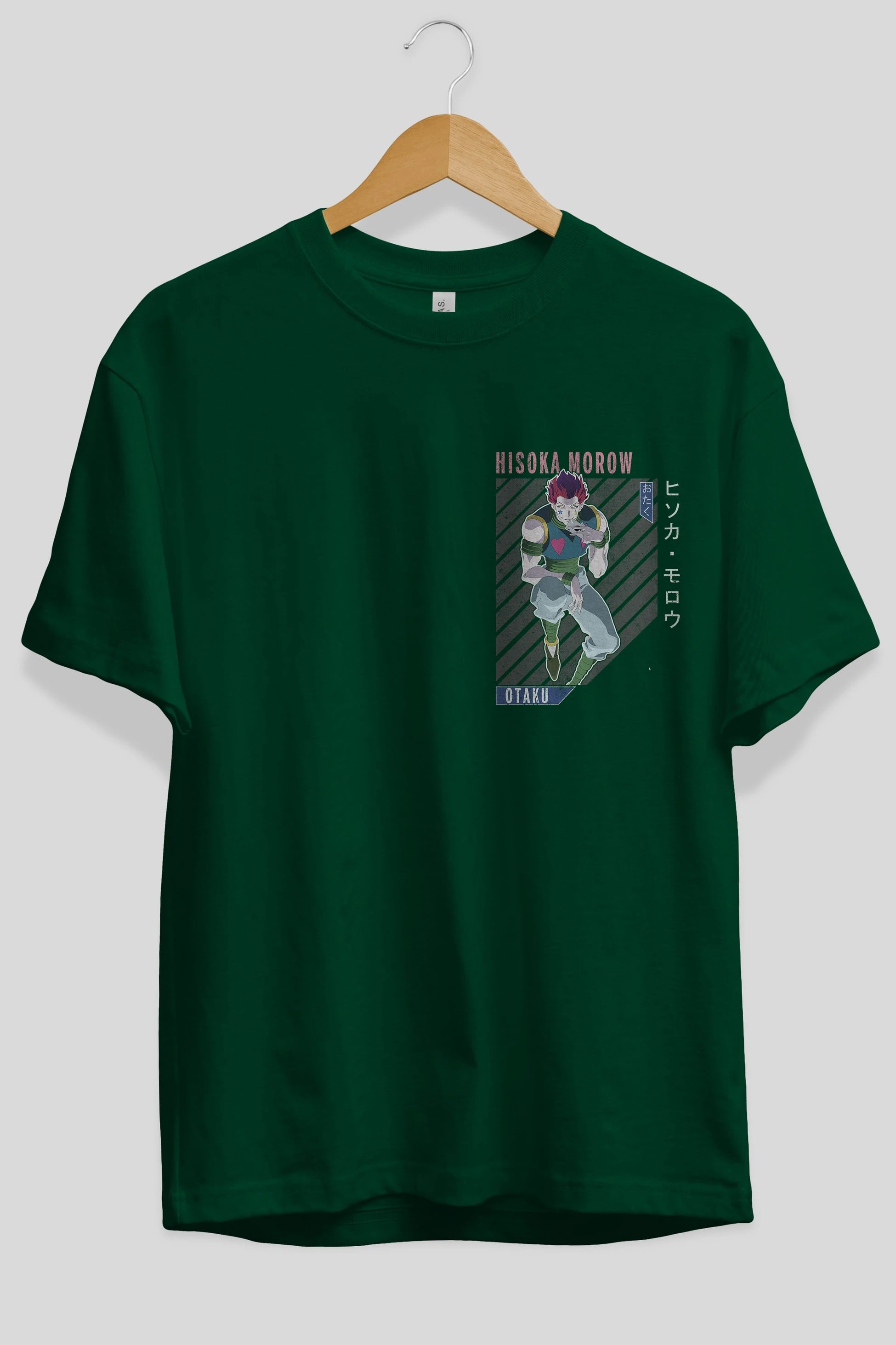 Hisoka Morow 2 2 Ön Sol Baskılı Oversize t-shirt Erkek Kadın Unisex %100 Pamuk Bisiklet Yaka tişort