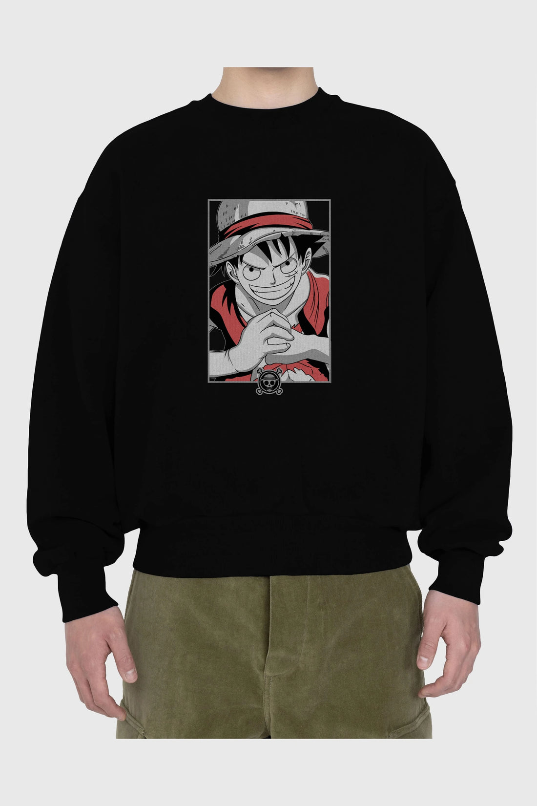 LUFF D. MONKEY OnePiece Anime Ön Baskılı Oversize Sweatshirt Erkek Kadın Unisex