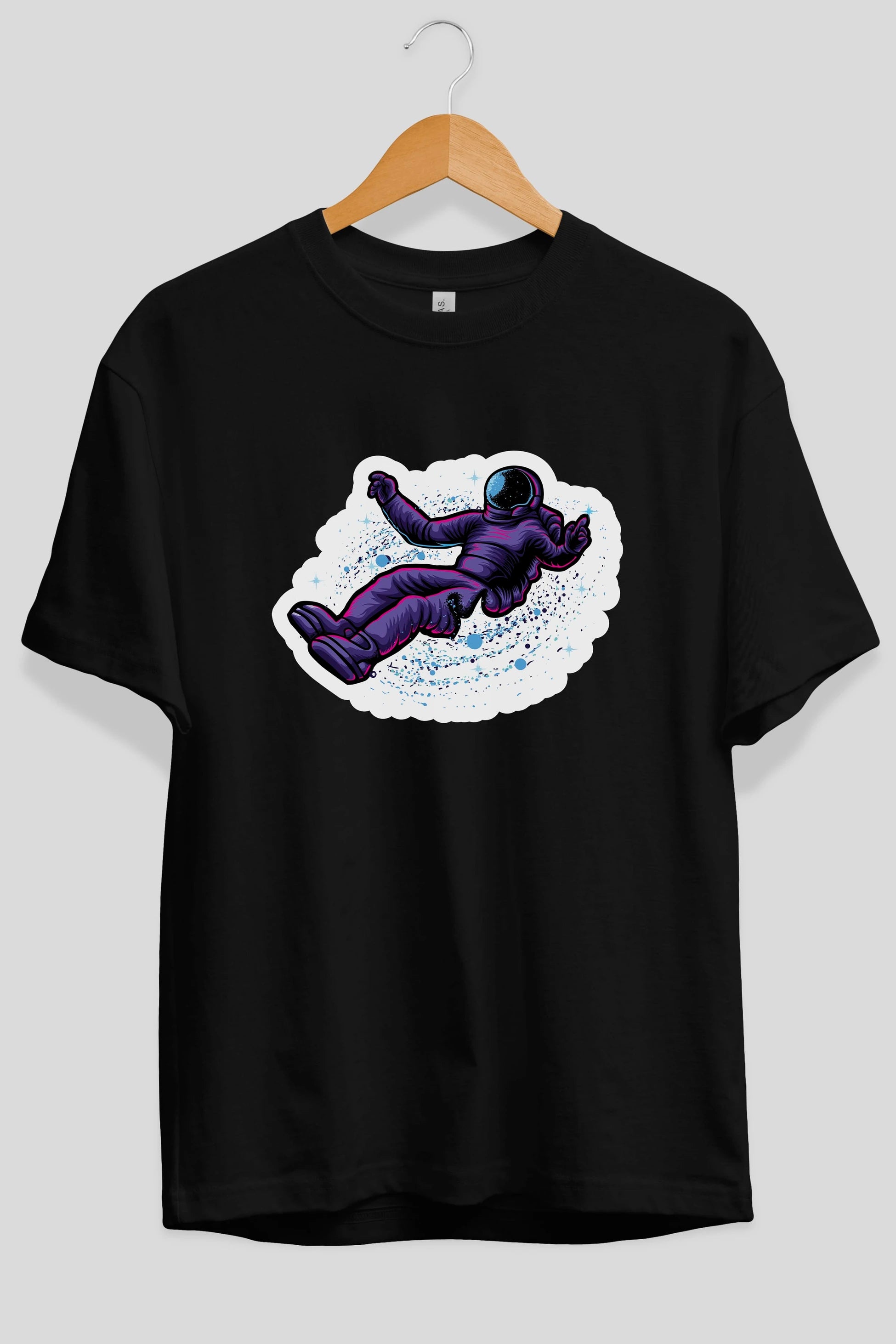 Having fun in outer space sticker Ön Baskılı Oversize t-shirt Erkek Kadın Unisex