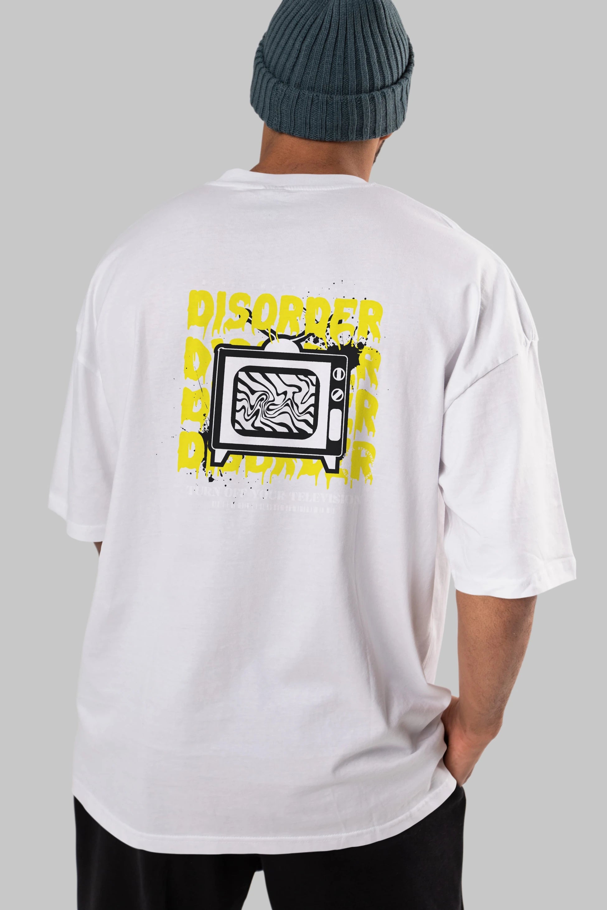 Disorder Streetwear Arka Baskılı Oversize t-shirt Erkek Kadın Unisex