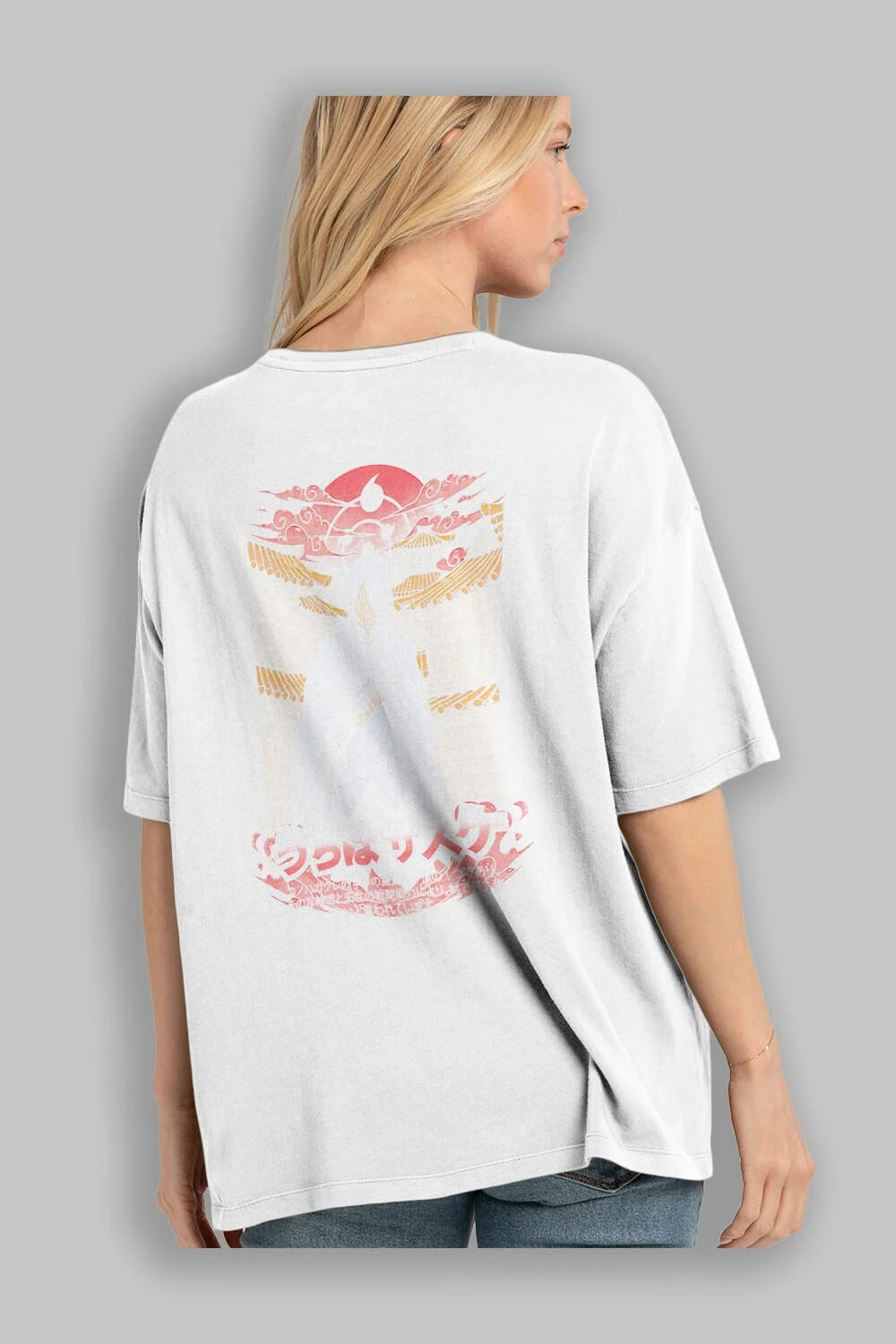 NARUTO SASUKE UCHIHA 1 Anime Arka Baskılı Oversize t-shirt Erkek Kadın Unisex