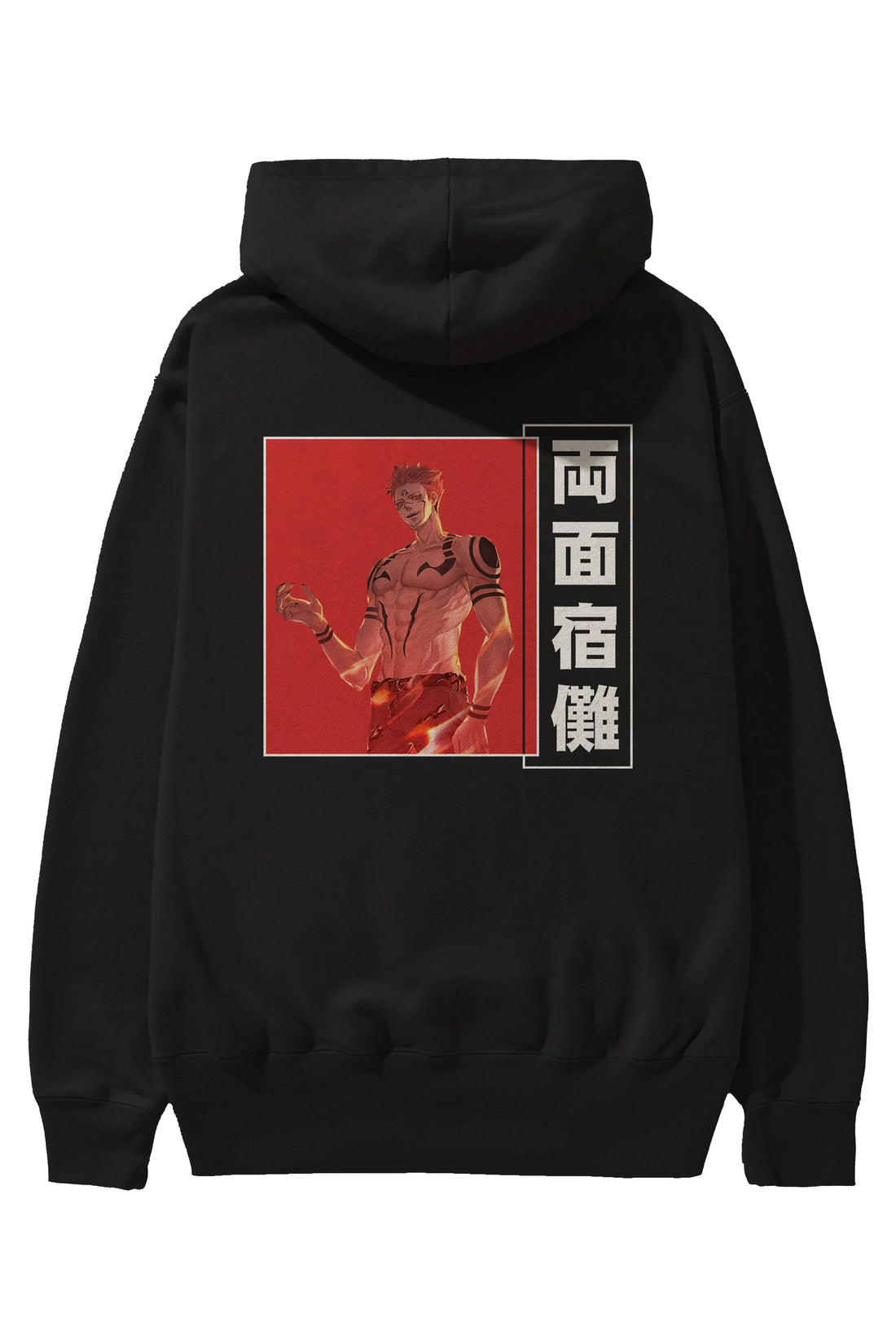 Sukuna Ryoumen 3 Anime Arka Baskılı Hoodie Oversize Kapüşonlu Sweatshirt Erkek Kadın Unisex