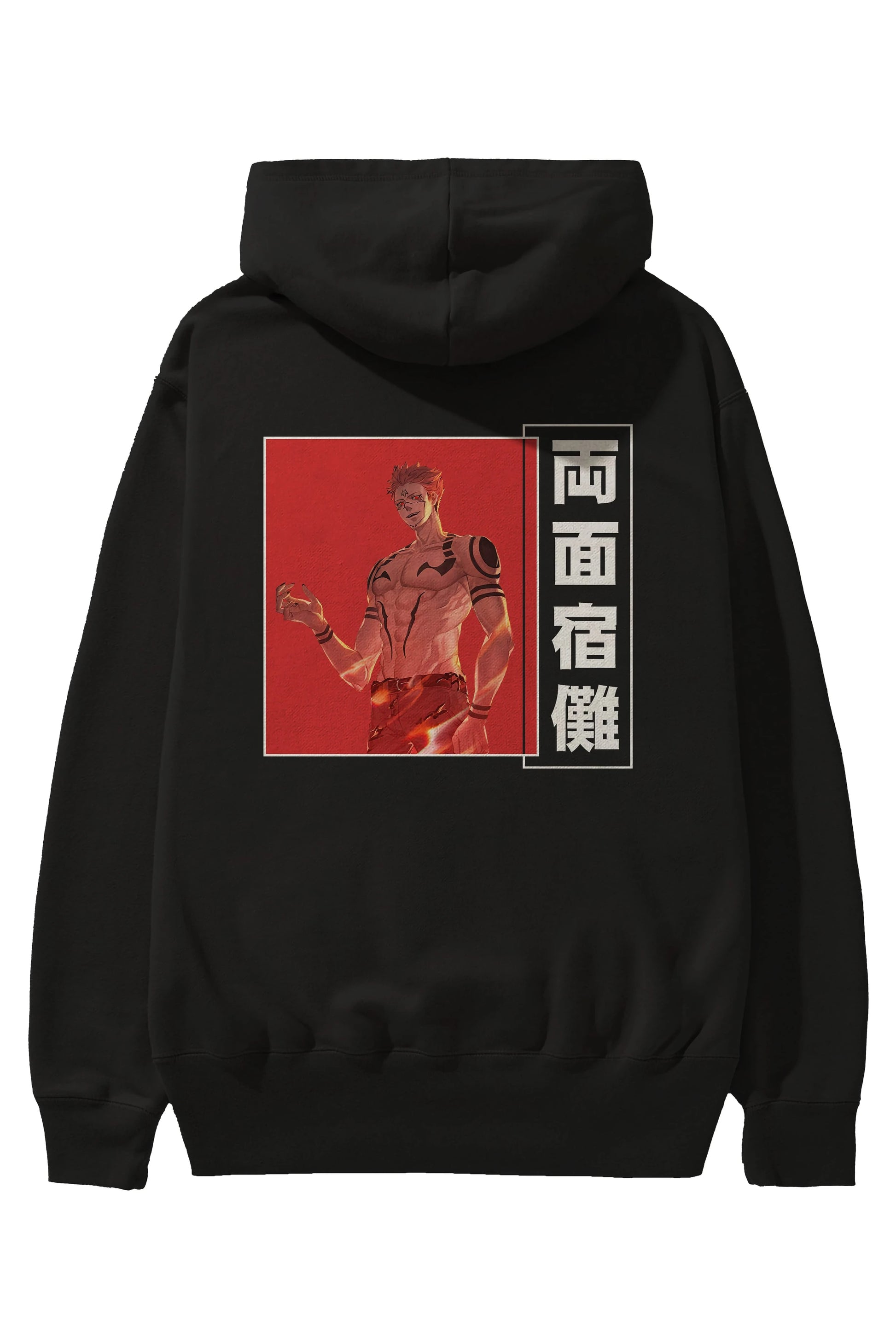 Sukuna Ryoumen 3 Anime Arka Baskılı Hoodie Oversize Kapüşonlu Sweatshirt Erkek Kadın Unisex