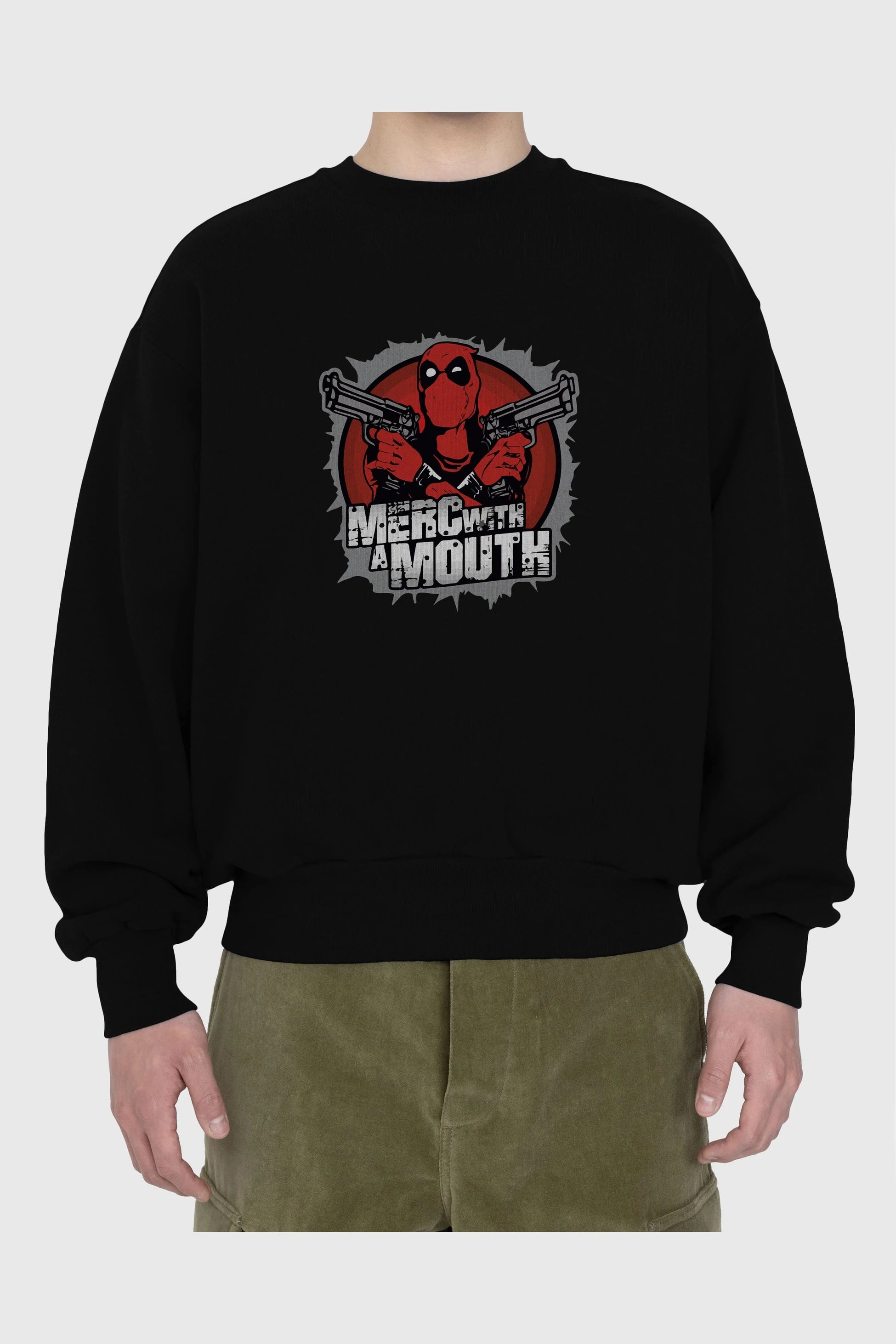 Deadpool (13) Ön Baskılı Oversize Sweatshirt Erkek Kadın Unisex