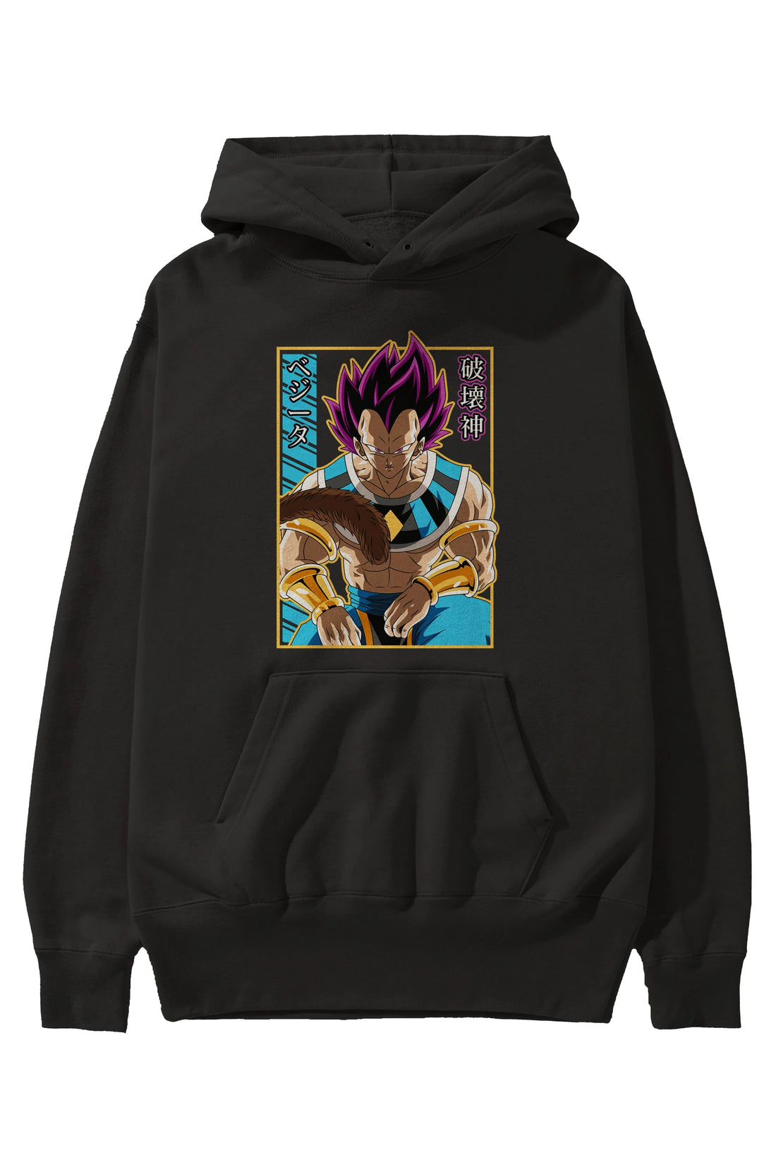 DragonBall VegetaHakaishin Anime Ön Baskılı Hoodie Oversize Kapüşonlu Sweatshirt Erkek Kadın Unisex