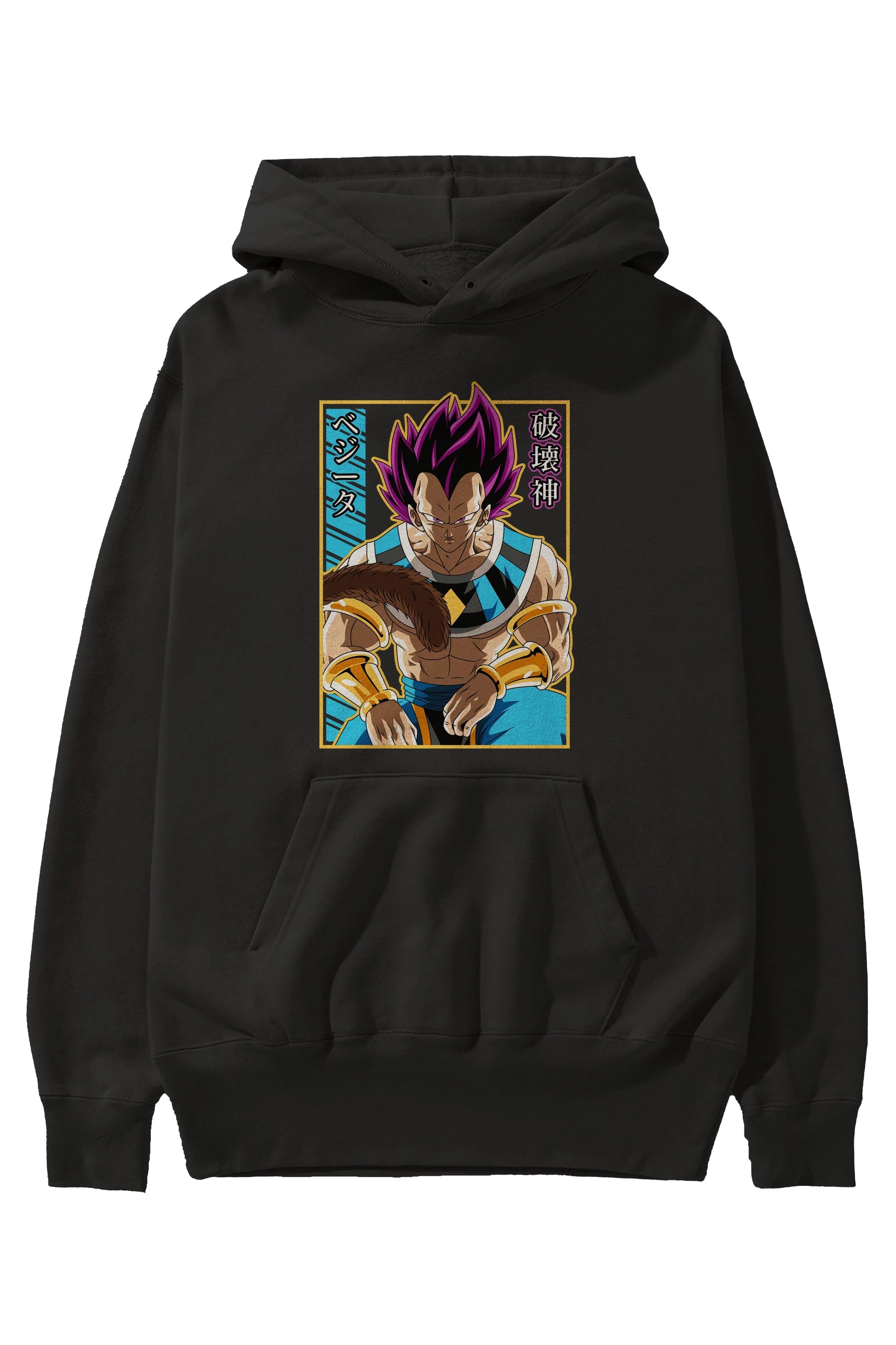 DragonBall VegetaHakaishin Anime Ön Baskılı Hoodie Oversize Kapüşonlu Sweatshirt Erkek Kadın Unisex