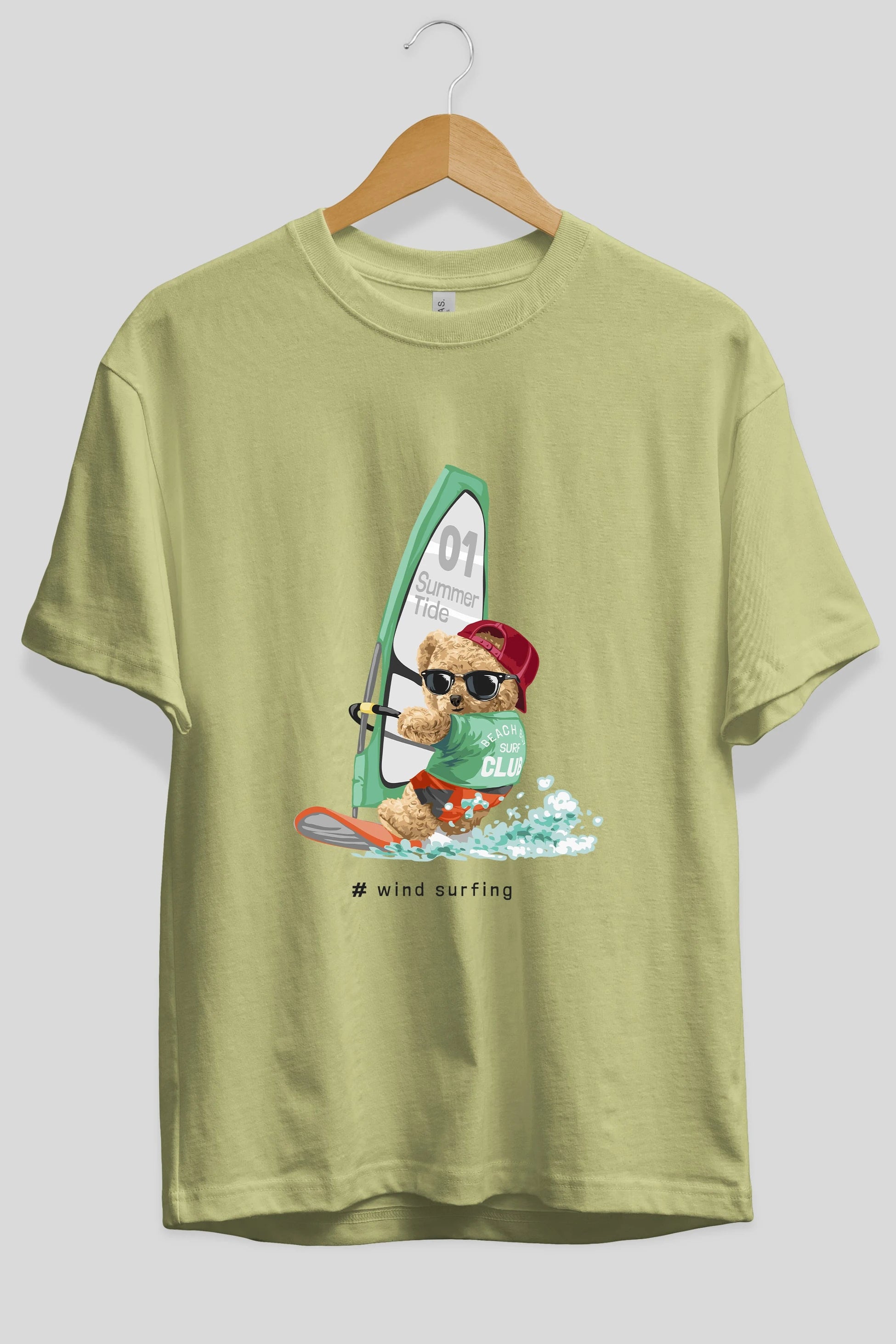Teddy Bear Summer Tide Ön Baskılı Oversize t-shirt Erkek Kadın Unisex %100 Pamuk