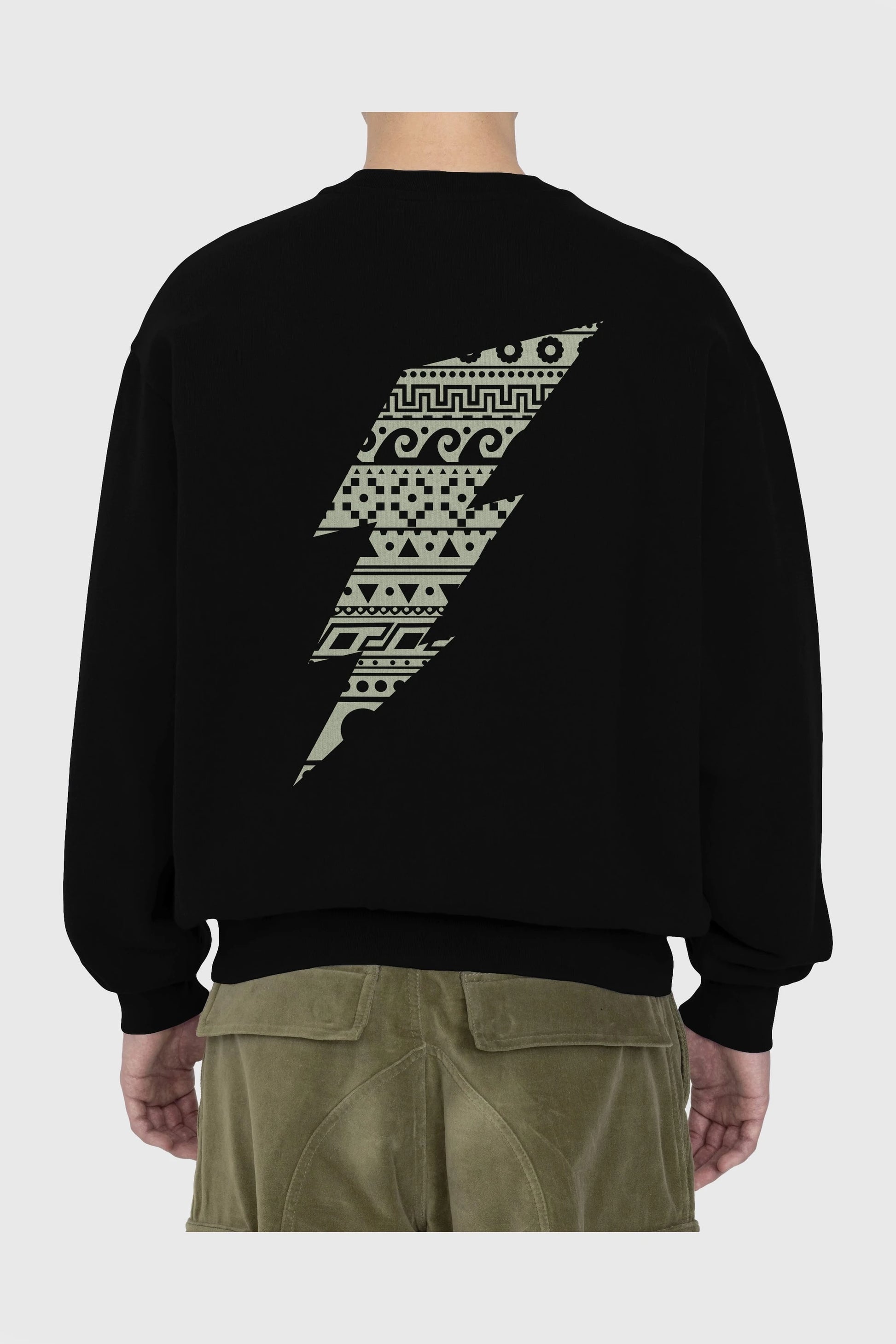 Thunderbolt Arka Baskılı Oversize Sweatshirt Erkek Kadın Unisex