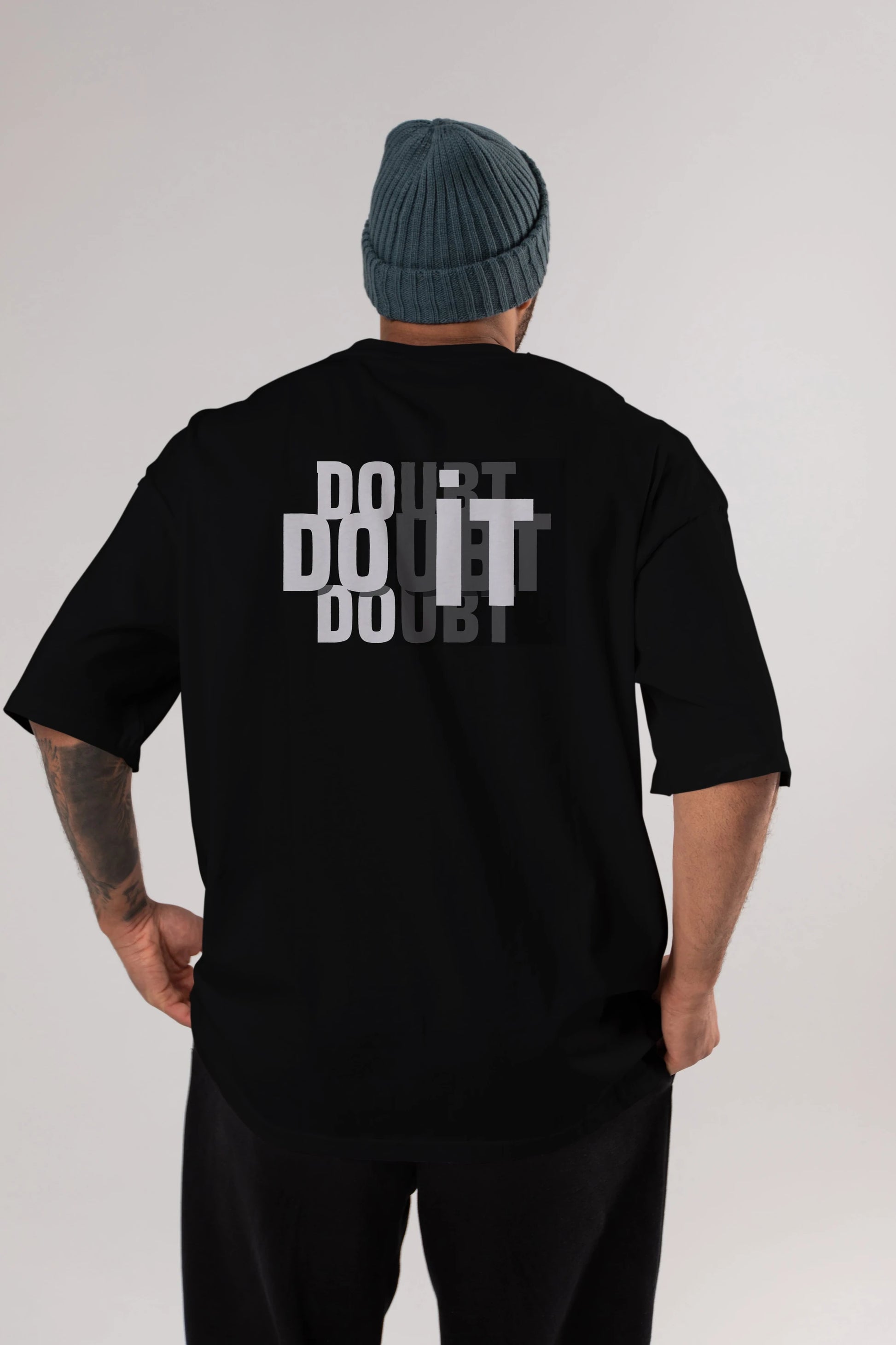 Do it Yazılı Arka Baskılı Oversize t-shirt Erkek Kadın Unisex