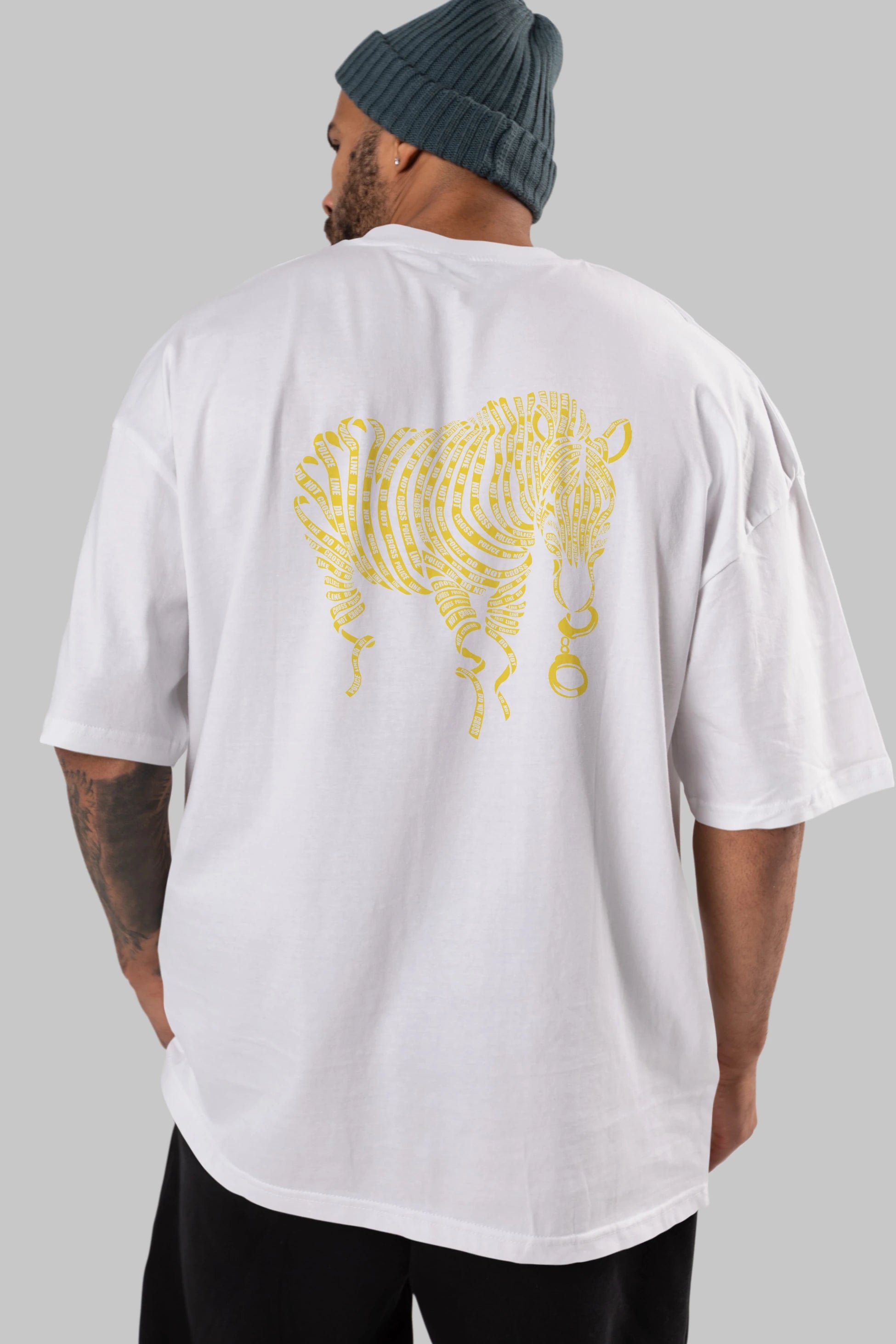 Nature of Crime Arka Baskılı Oversize t-shirt %100 pamuk Erkek Kadın Unisex