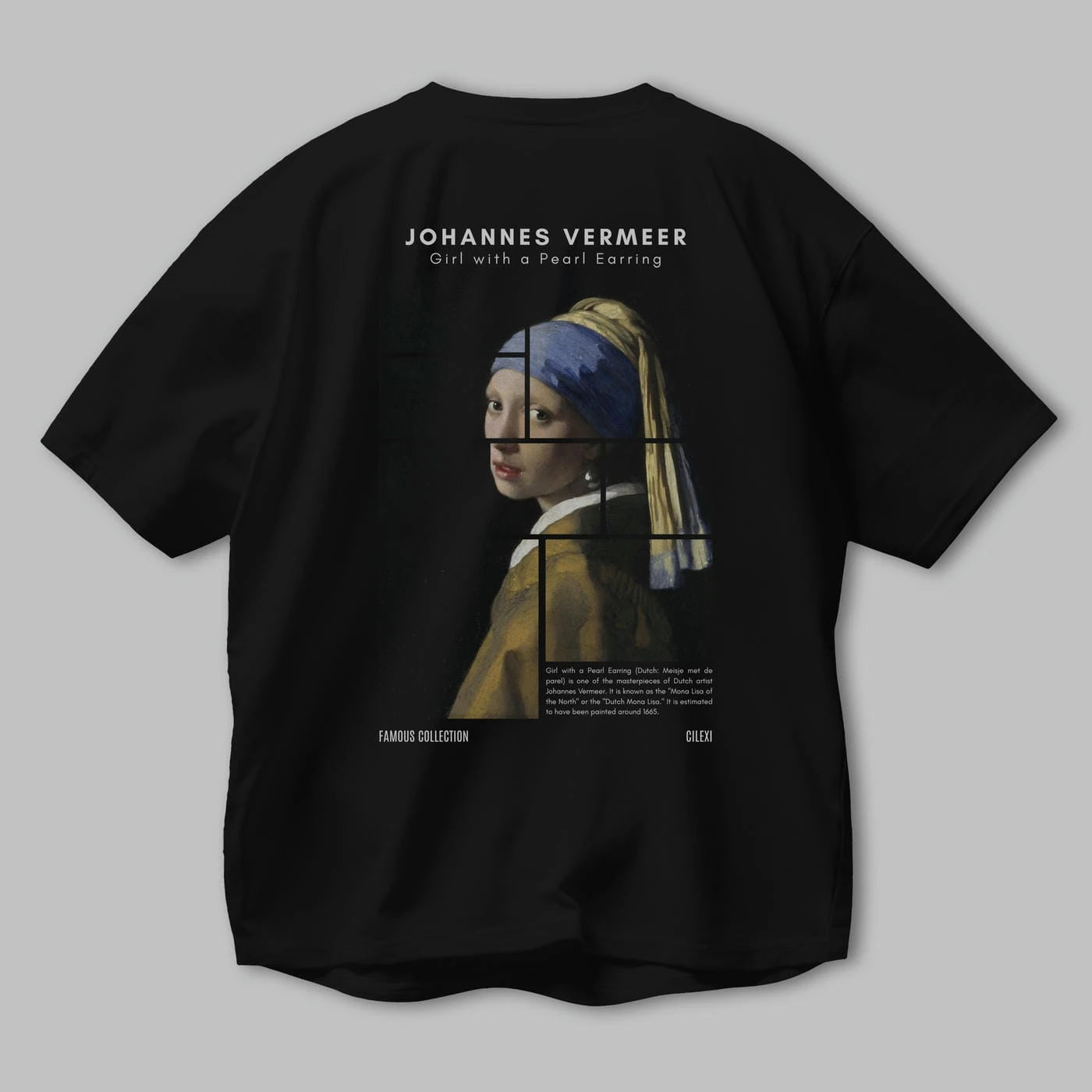 Johannes Vermeer Arka Baskılı Oversize t-shirt Erkek Kadın Bisiklet Yaka Pamuk tişort