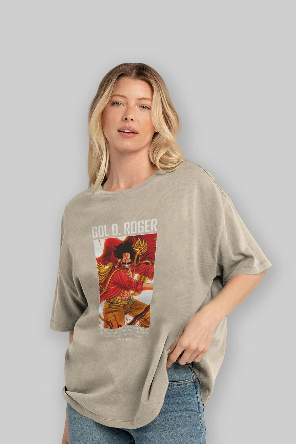 Gol D. Roger Anime Ön Baskılı Oversize t-shirt Erkek Kadın Unisex