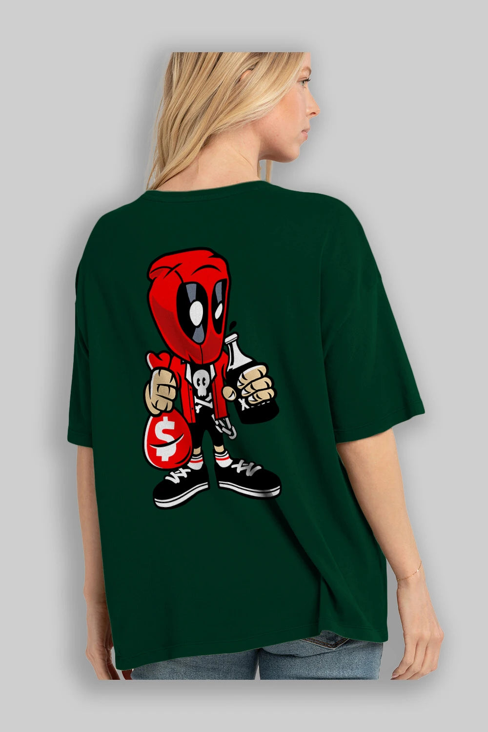 Deadpool (20) Arka Baskılı Oversize t-shirt Erkek Kadın Unisex %100 Pamuk Bisiklet Yaka tişort