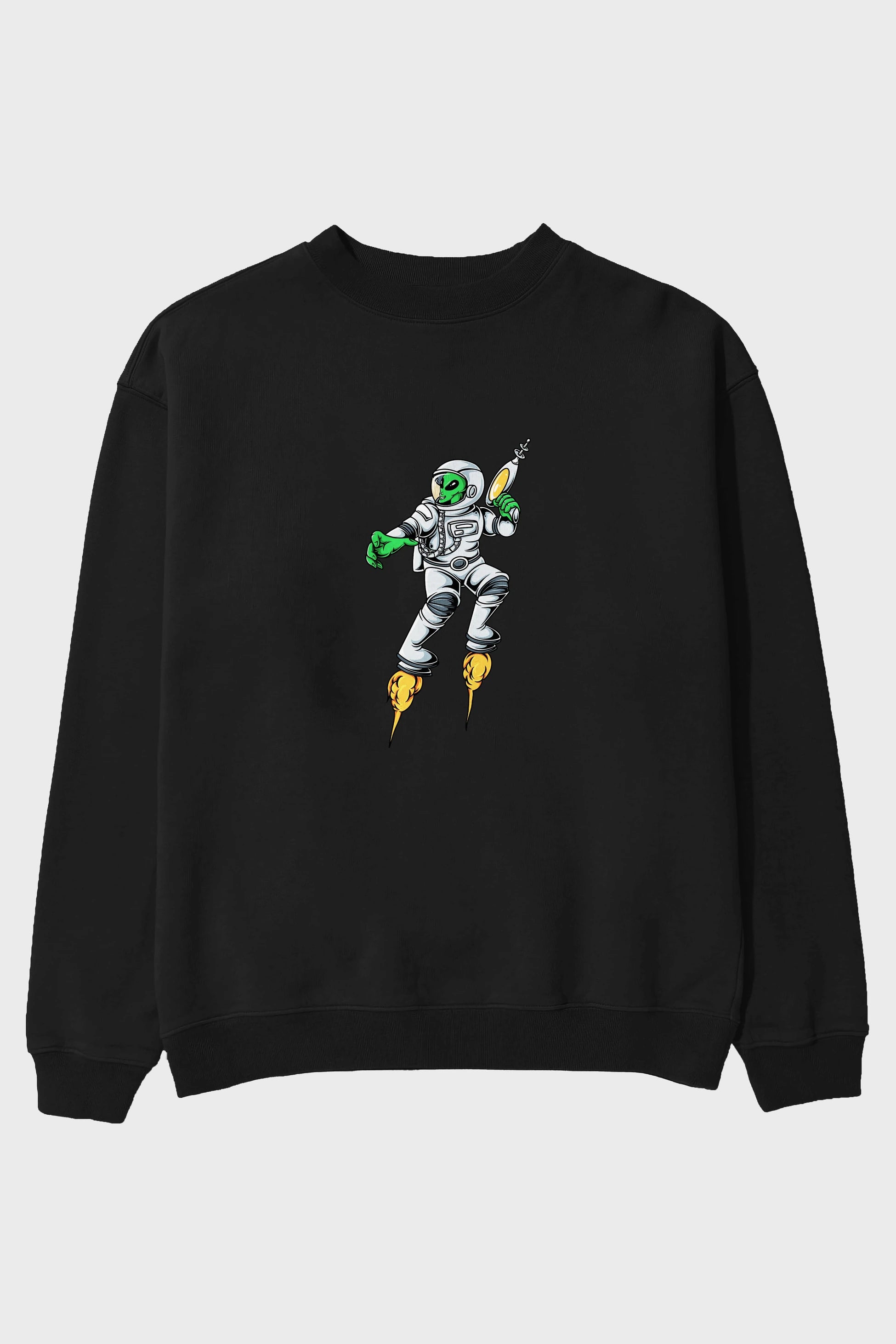 Alien Wars Ön Baskılı Oversize Sweatshirt Erkek Kadın Unisex
