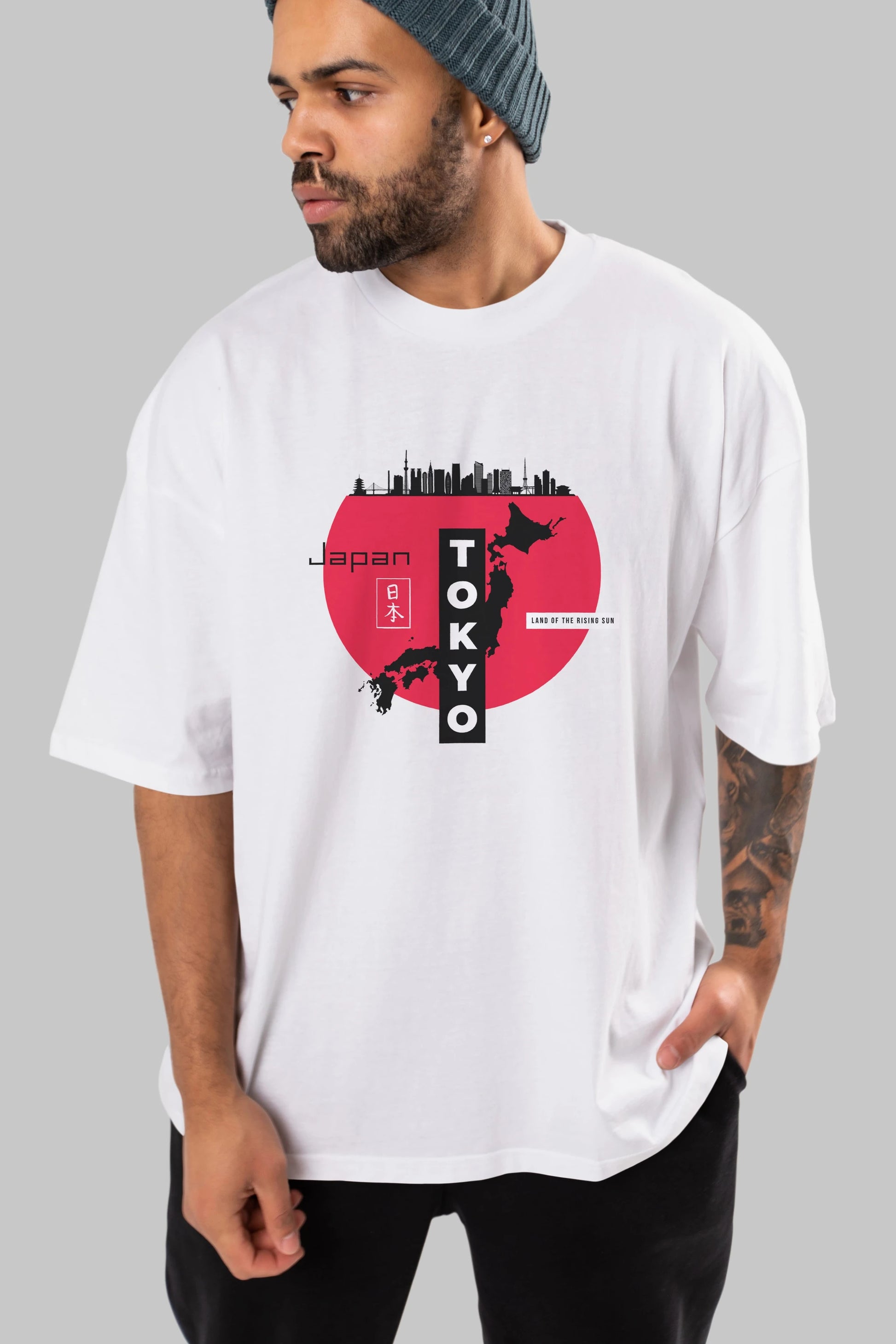 Japan Tokyo Ön Baskılı Oversize t-shirt Erkek Kadın Unisex