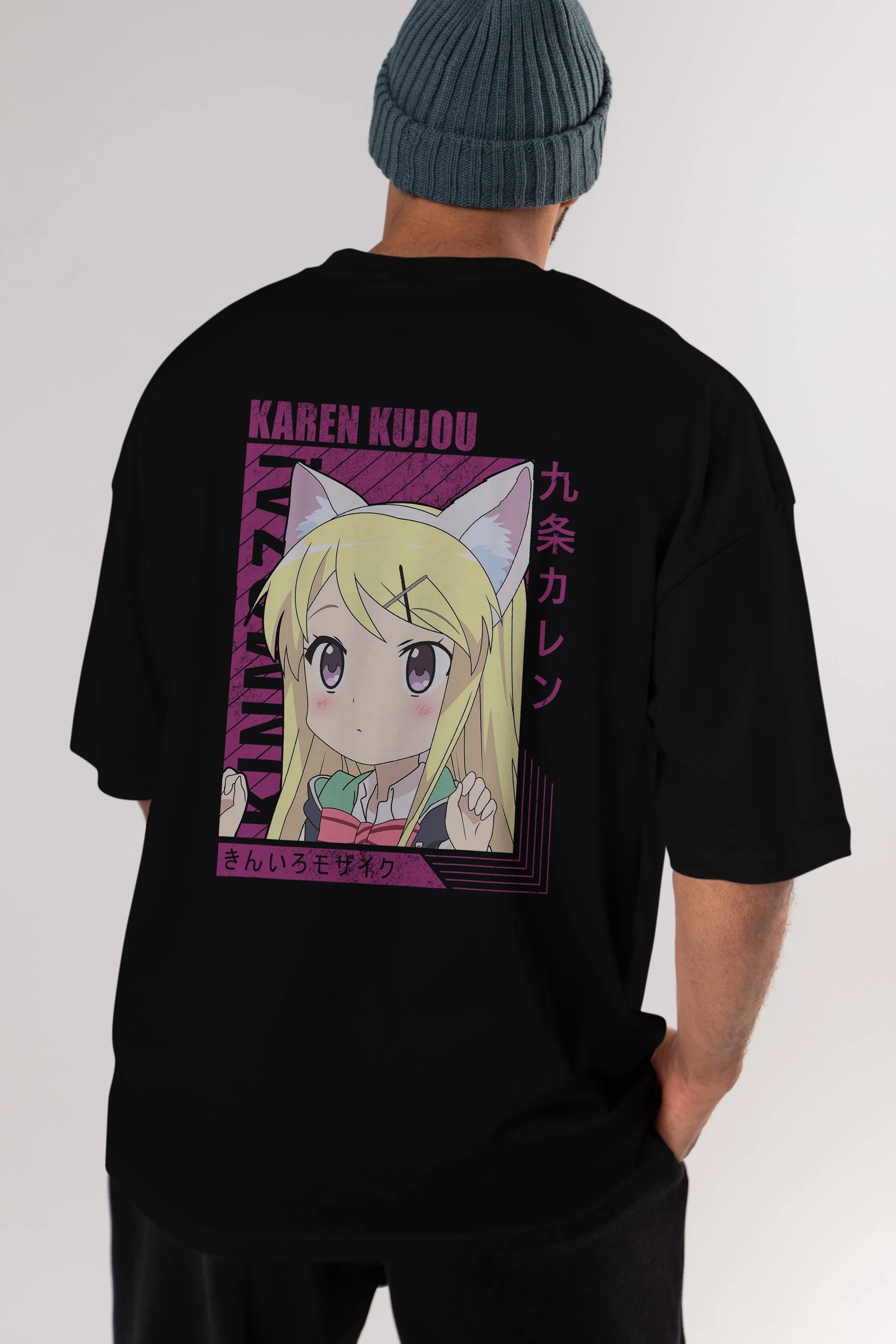Karen Kujou 4 Anime Arka Baskılı Oversize t-shirt Erkek Kadın Unisex