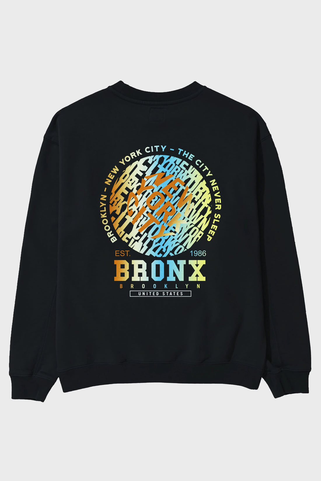 Brooklyn and New York City Arka Baskılı Oversize Sweatshirt Erkek Kadın Unisex