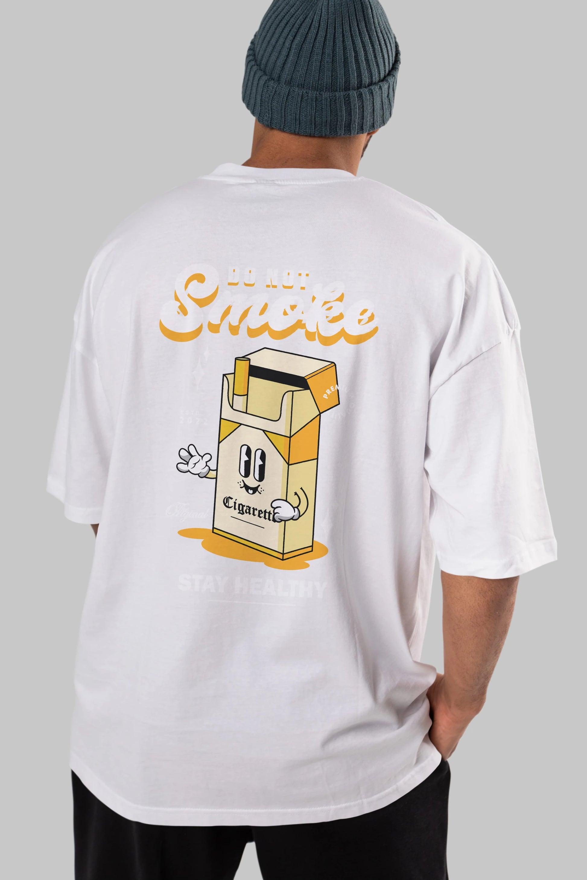 Do Not Smoke Arka Baskılı Oversize t-shirt Erkek Kadın Unisex