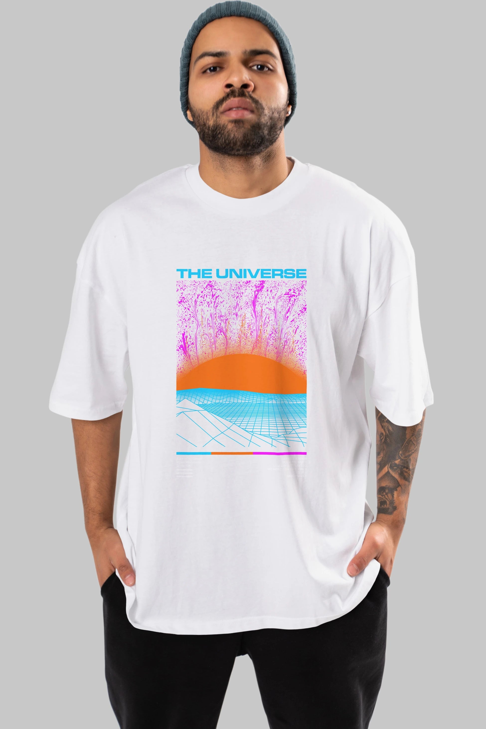 The Universe Ön Baskılı Oversize t-shirt Erkek Kadın Unisex