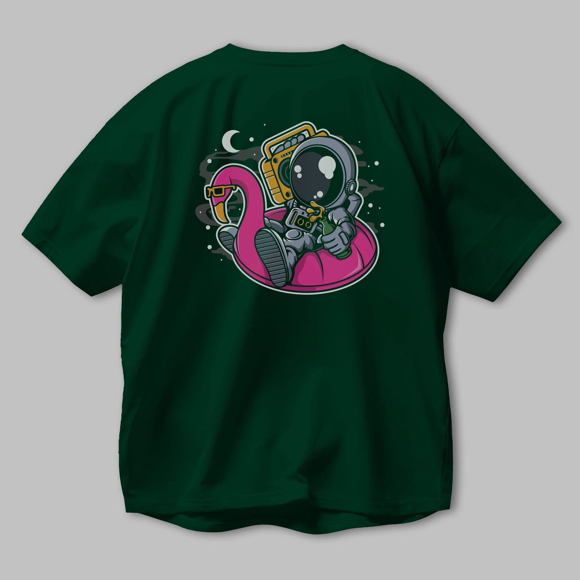 Astronaut Floaties Ballon Arka Baskılı Oversize t-shirt Erkek Kadın Unisex