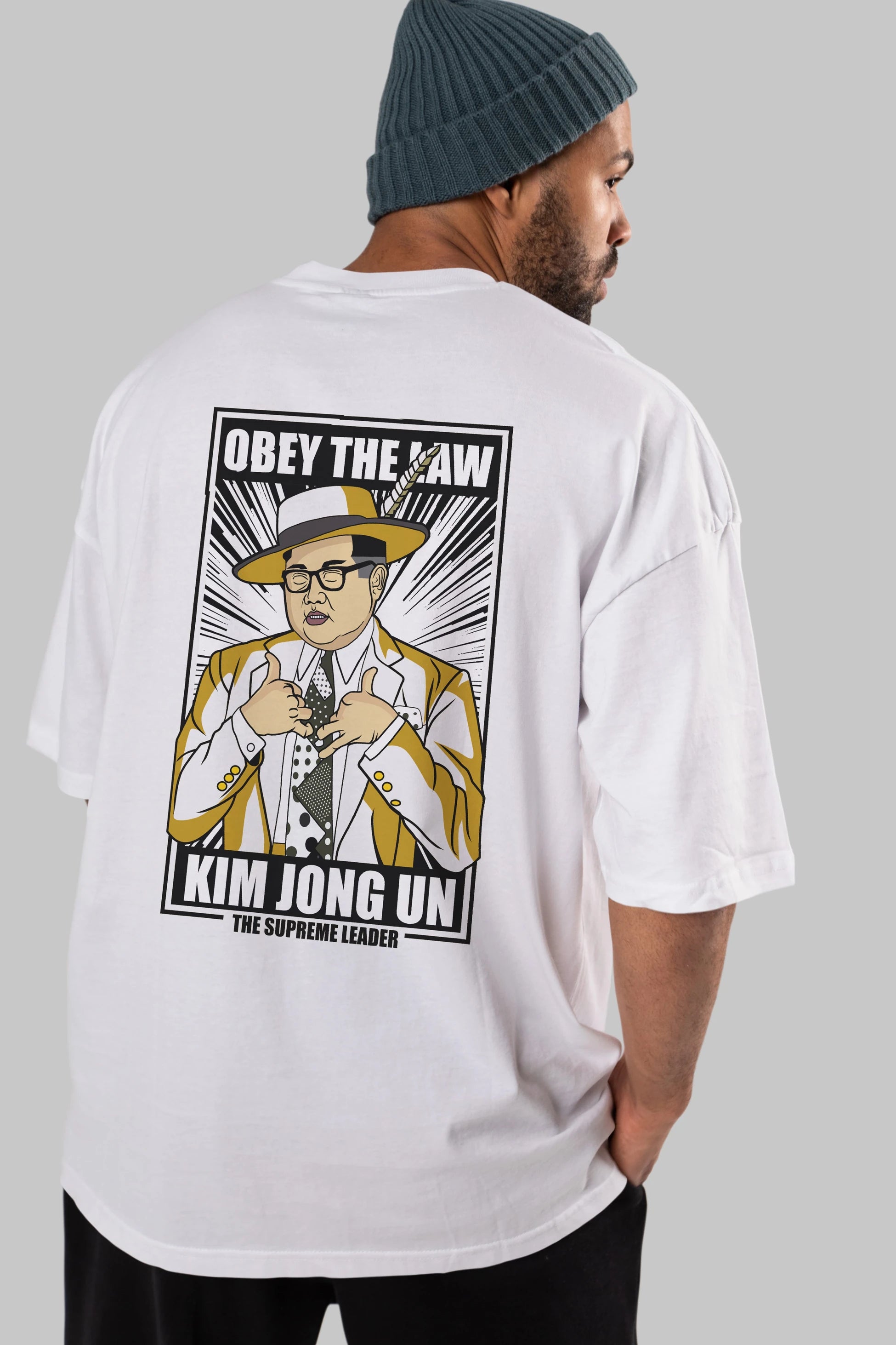 The Mask Jong Un Arka Baskılı Oversize t-shirt Erkek Kadın Unisex %100 Pamuk tişort