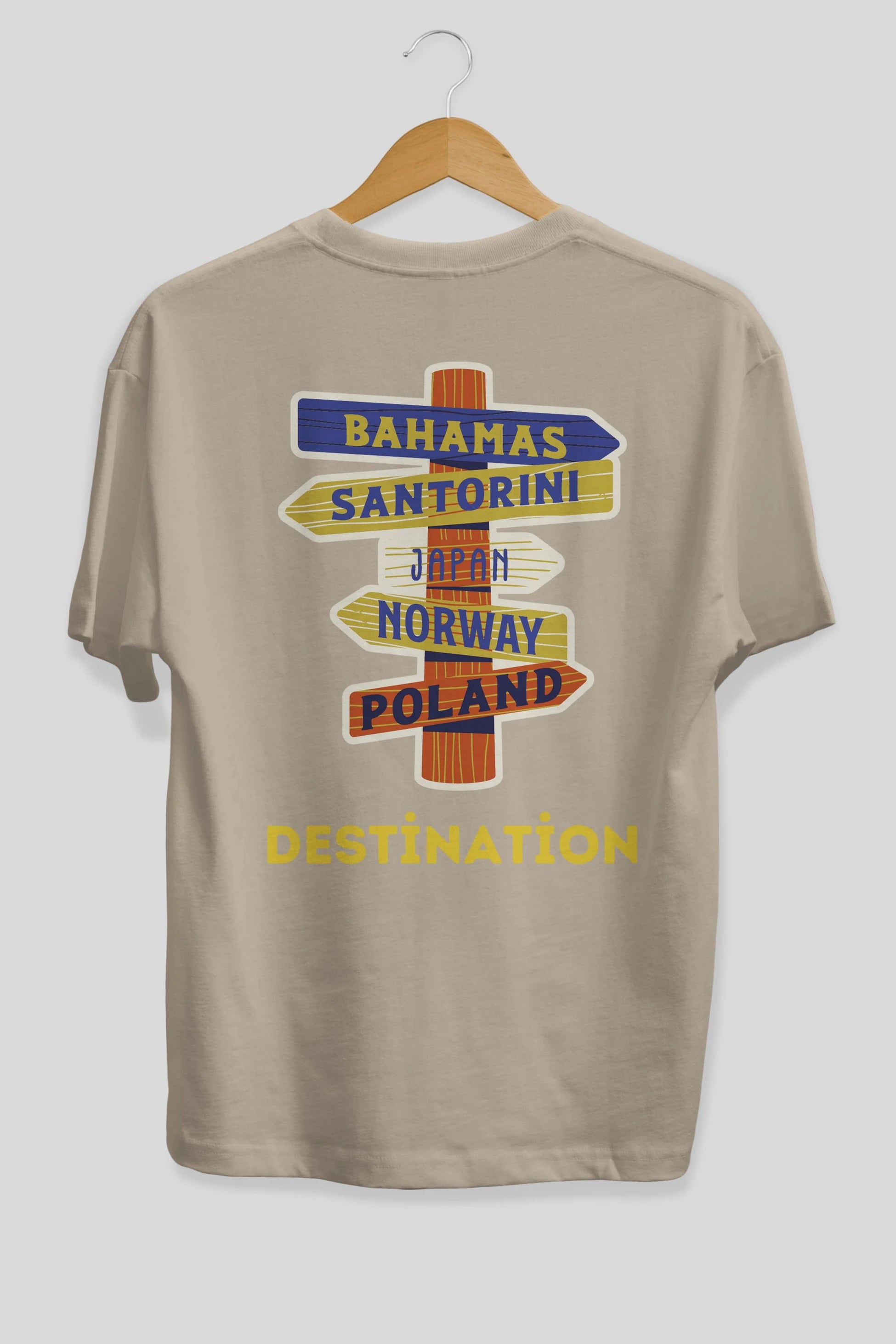 Destination Yazılı Arka Baskılı Oversize t-shirt Erkek Kadın Unisex