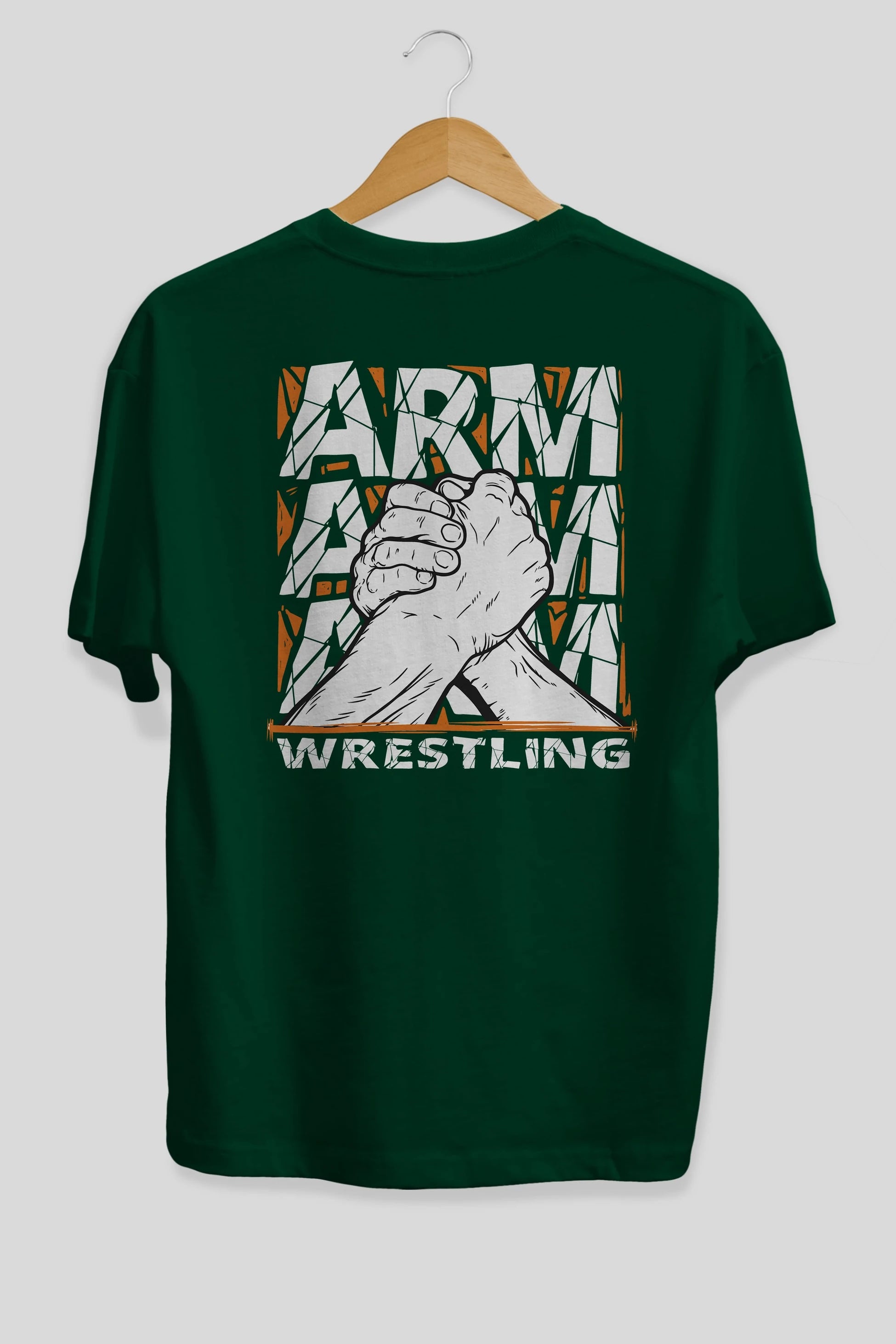 Arm Wrestling Arka Baskılı Oversize t-shirt Erkek Kadın Unisex