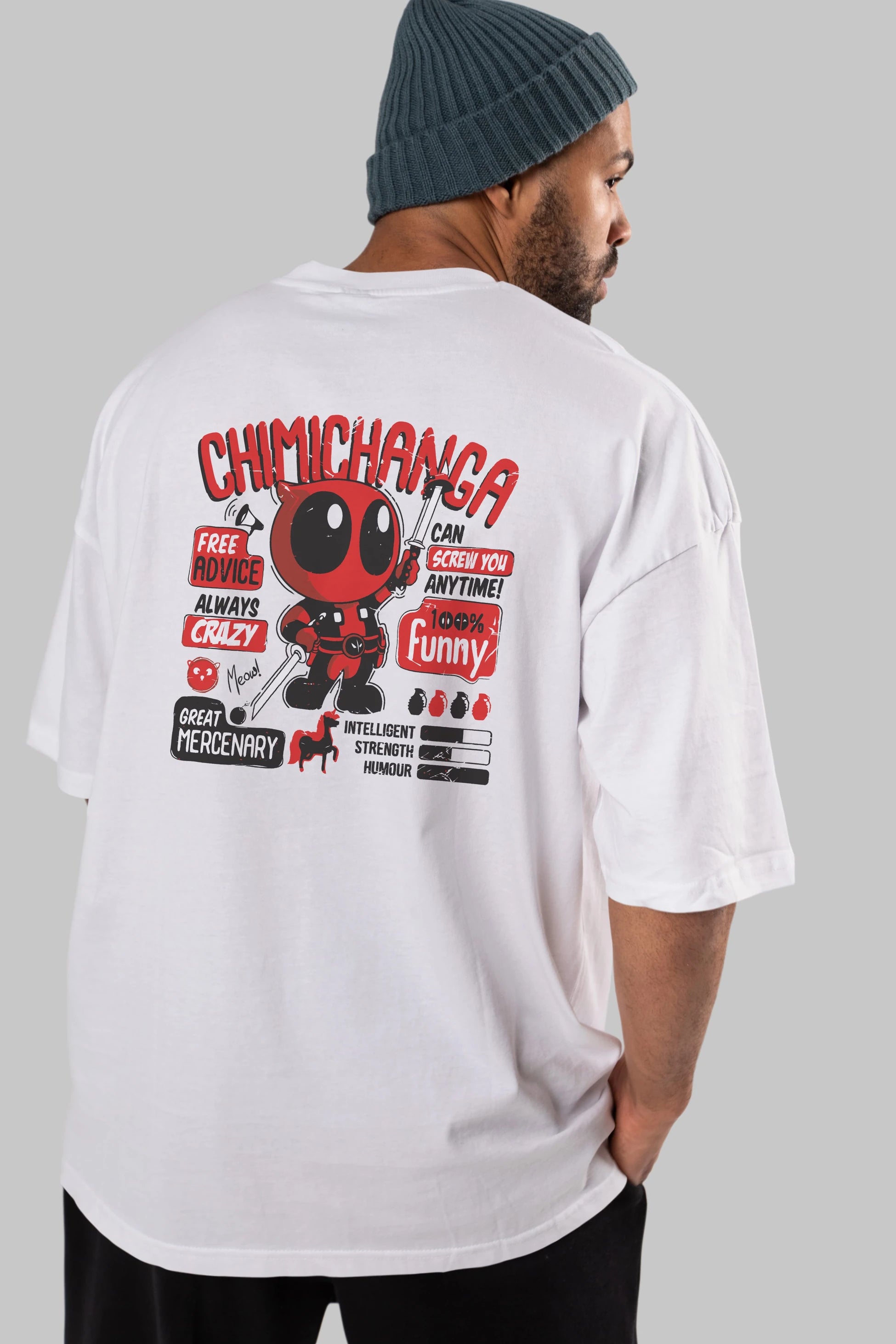Deadpool (9) Arka Baskılı Oversize t-shirt Erkek Kadın Unisex %100 Pamuk Bisiklet Yaka tişort