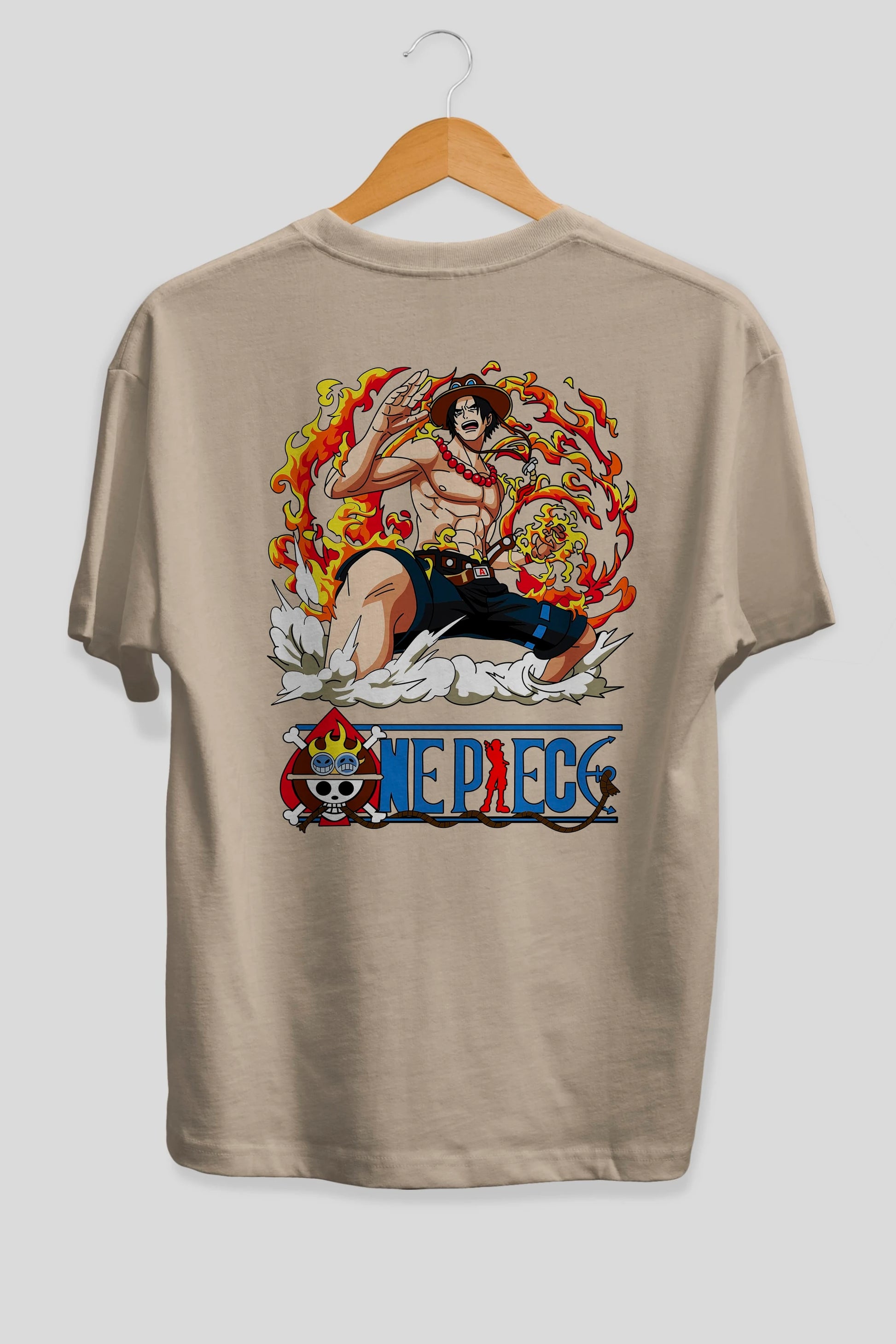 One Piece Anime Arka Baskılı Oversize t-shirt Erkek Kadın Unisex %100 pamuk tişort