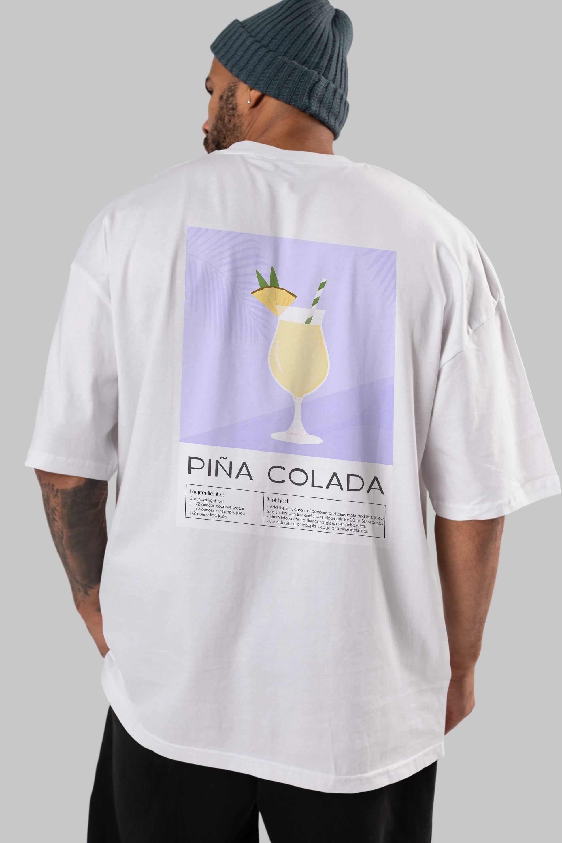 PIna Colada 6 Arka Baskılı Oversize t-shirt Erkek Kadın Unisex %100 Pamuk Bisiklet Yaka tişort