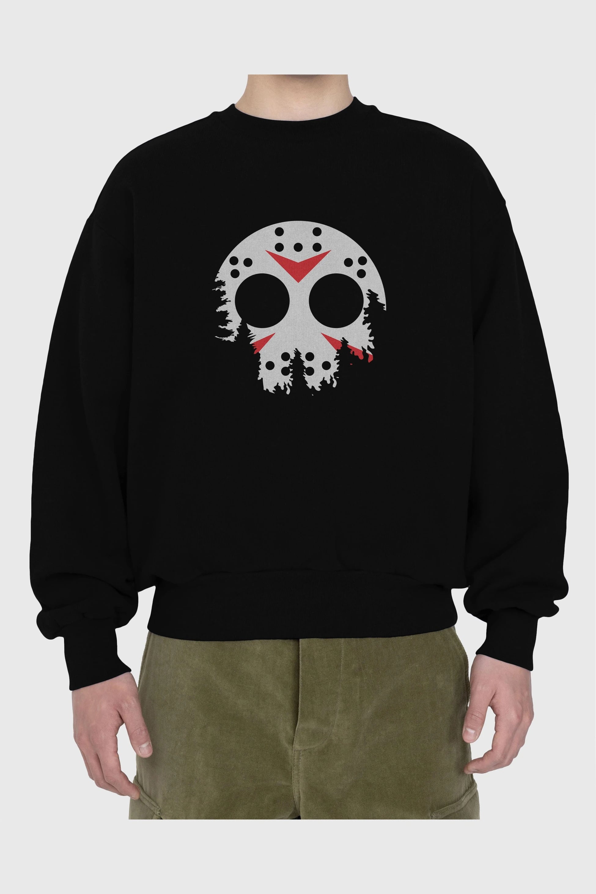Jason Moon Ön Baskılı Oversize Sweatshirt Erkek Kadın Unisex