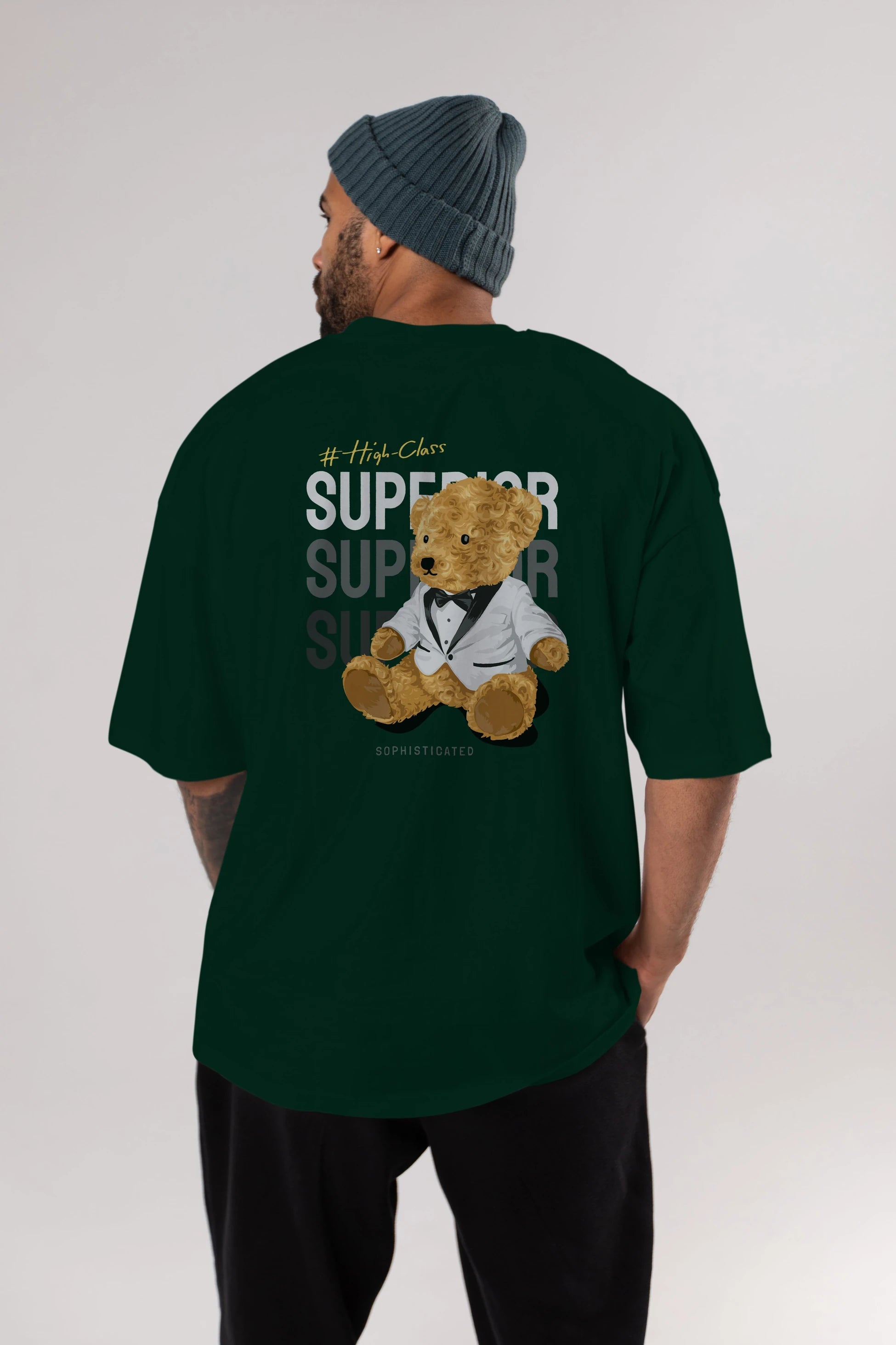 Teddy Bear Superior Arka Baskılı Oversize t-shirt Erkek Kadın Unisex %100 Pamuk