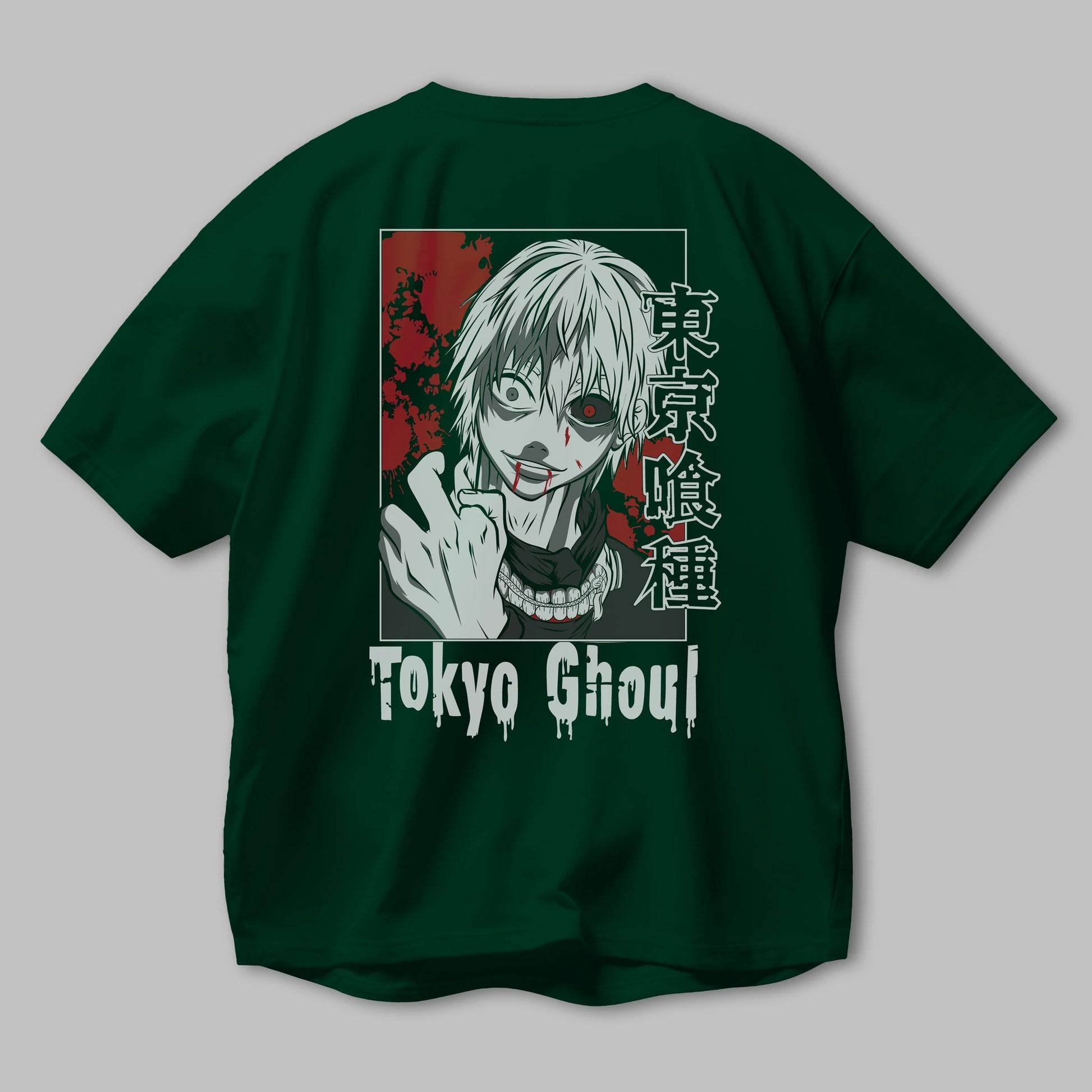 Kaneki Ken TOKYO GHOUL Anime Arka Baskılı Oversize t-shirt Erkek Kadın Unisex