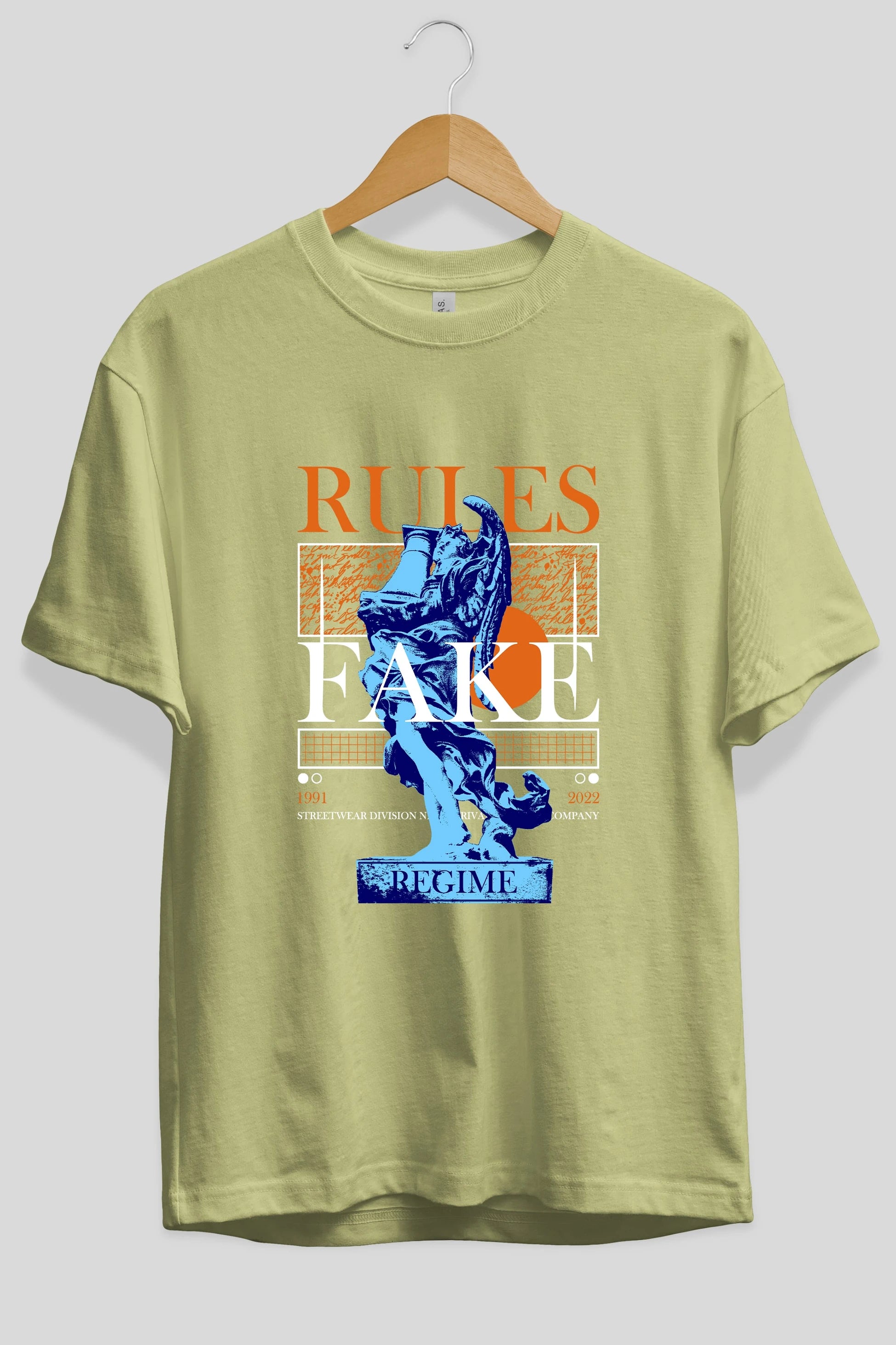 Rules Fake Ön Baskılı Oversize t-shirt Erkek Kadın Unisex
