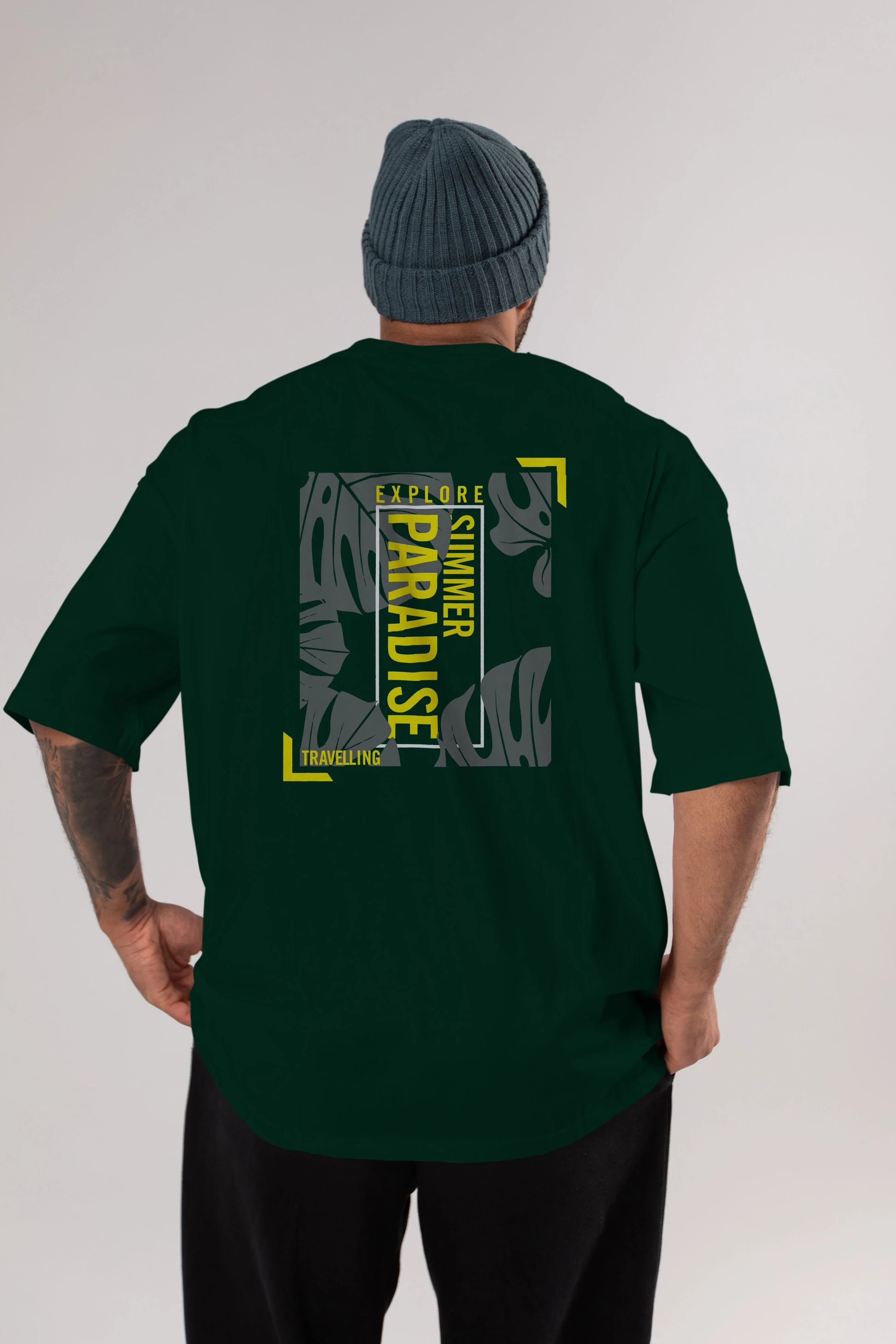 Explore Summer Arka Baskılı Oversize t-shirt Erkek Kadın Unisex