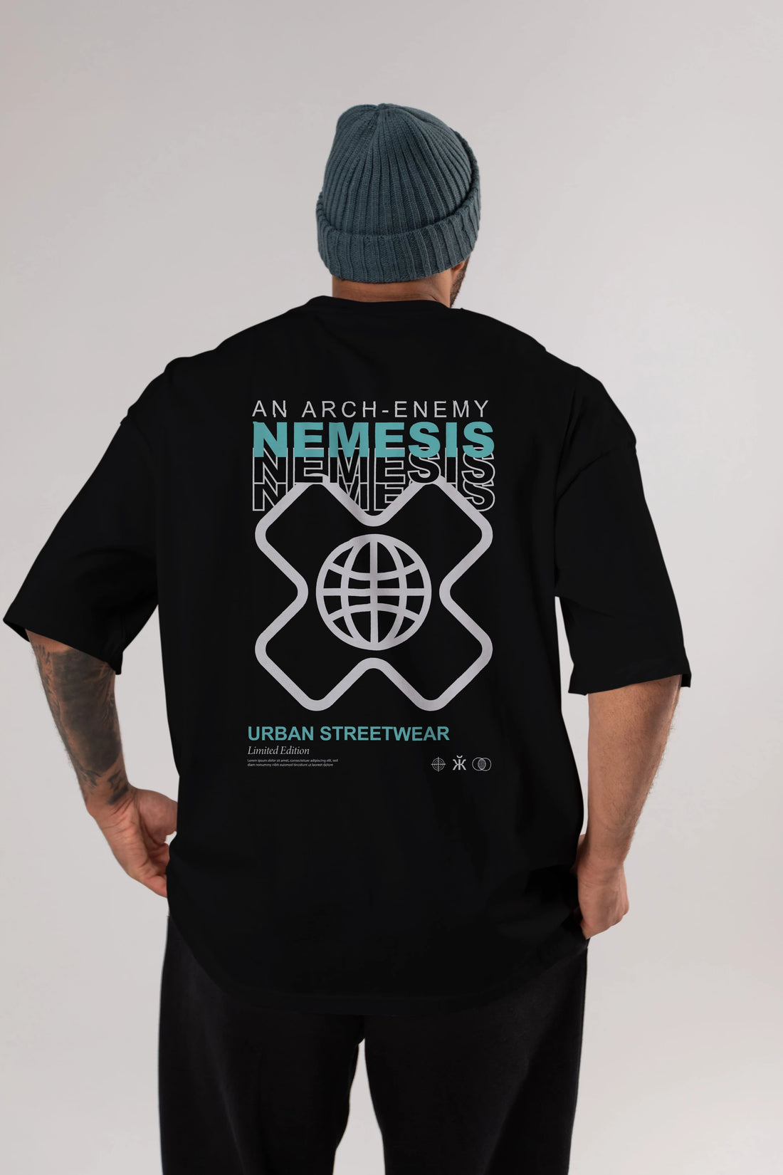 Nemesis Urban Arka Baskılı Oversize t-shirt Erkek Kadın Unisex