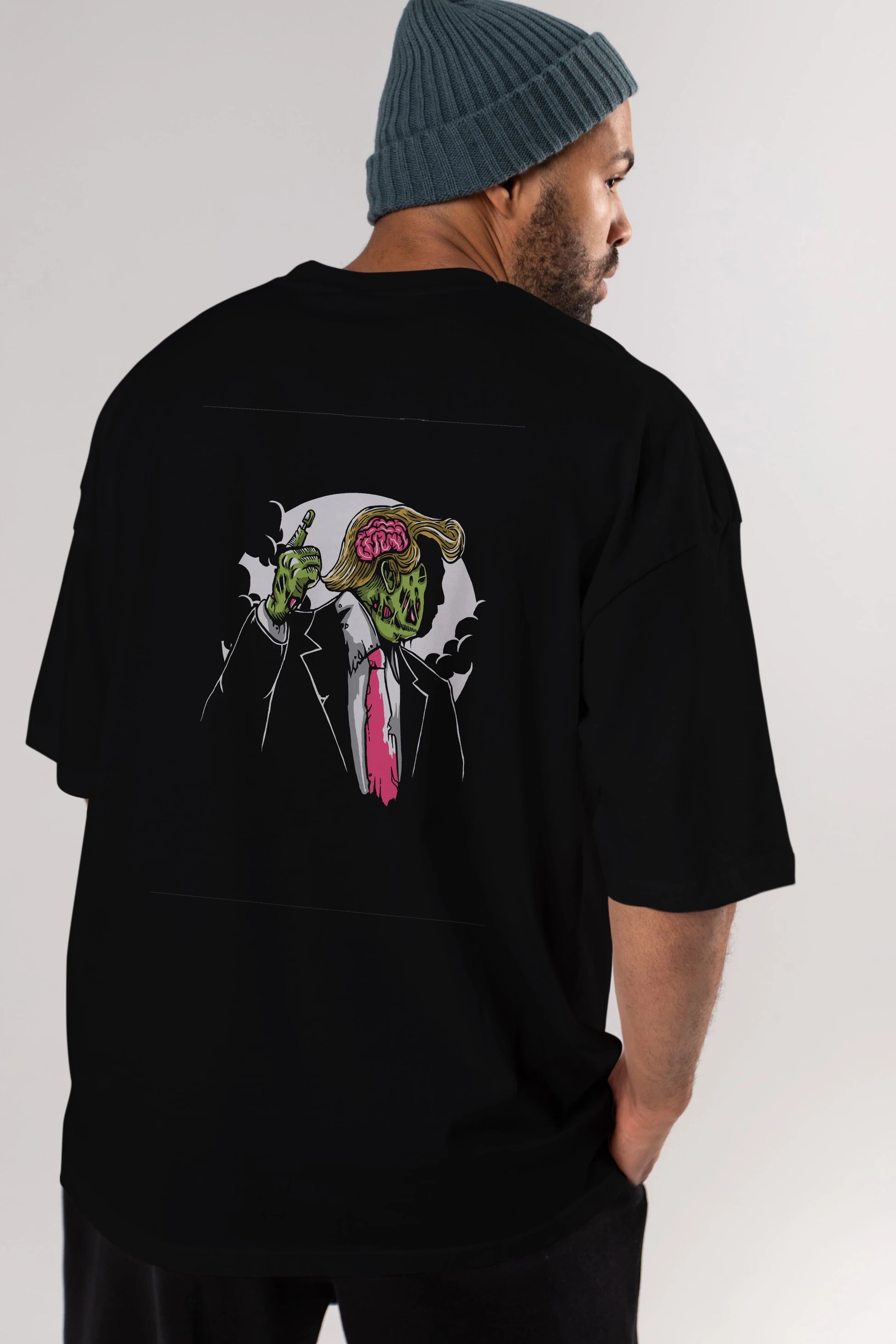 Make Zombie Great Again Arka Baskılı Oversize t-shirt Erkek Kadın Unisex %100 Pamuk