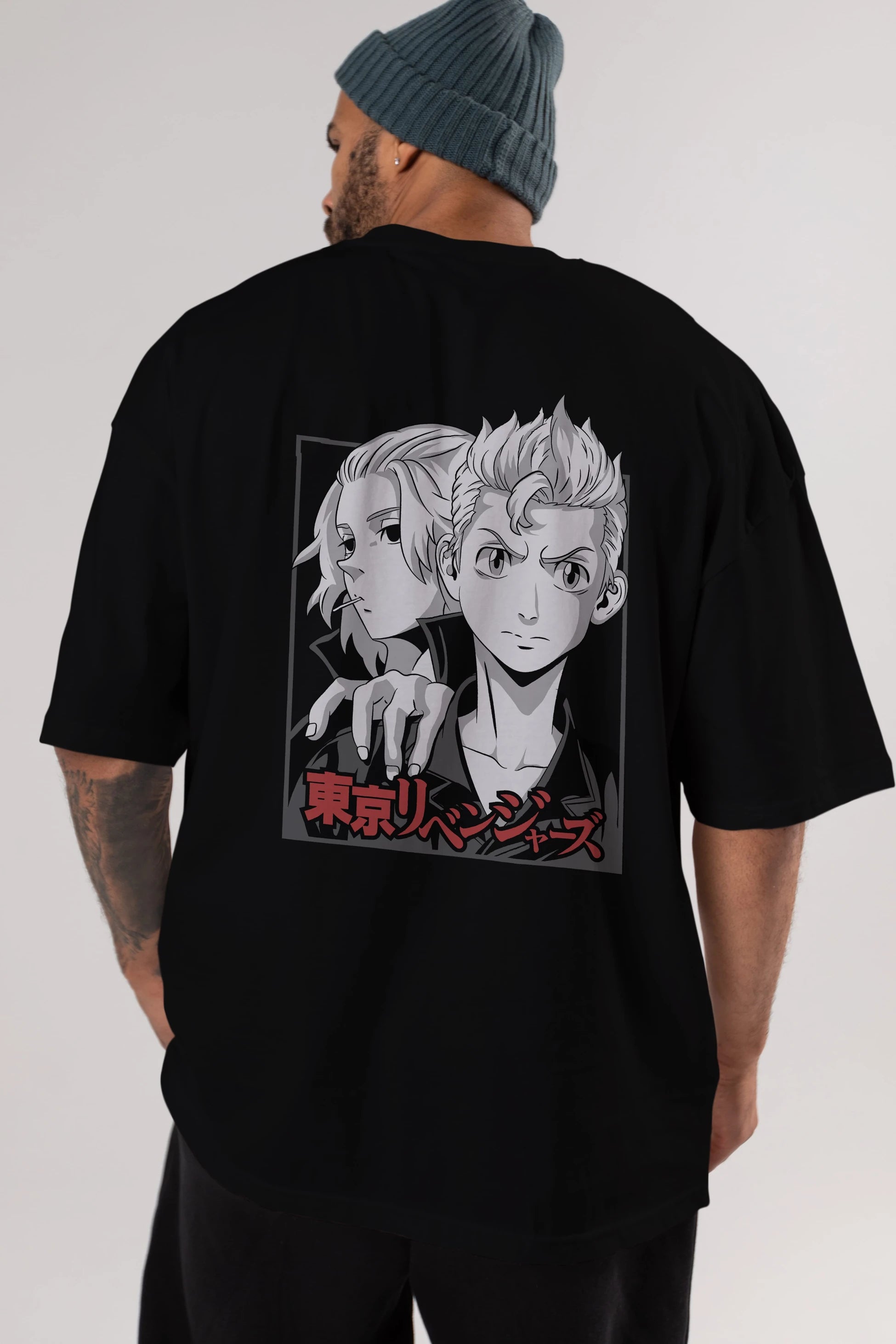 TOKYO REVENGERS Anime Arka Baskılı Oversize t-shirt Erkek Kadın Unisex